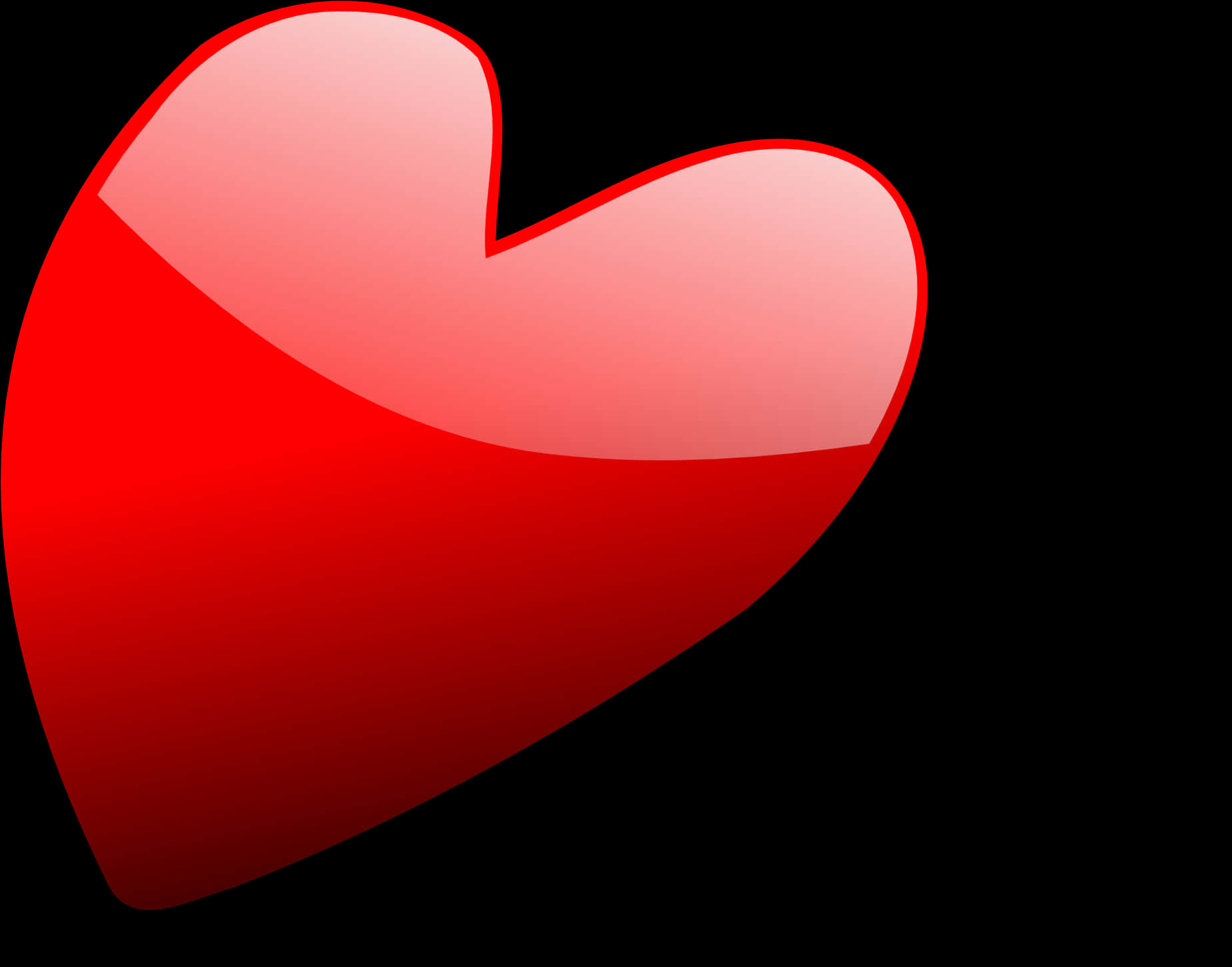 glossy red heart, bright highlight, solid black background, HD Desktop Wallpaper
