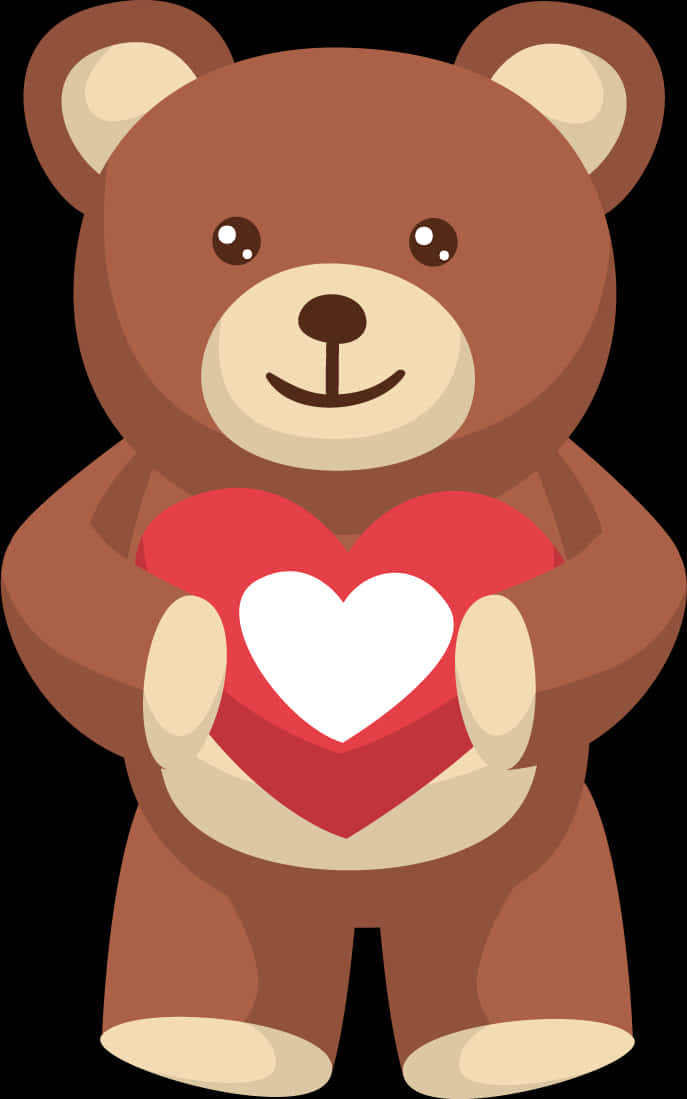 teddy bear, red heart, white center, SD Phone Wallpaper