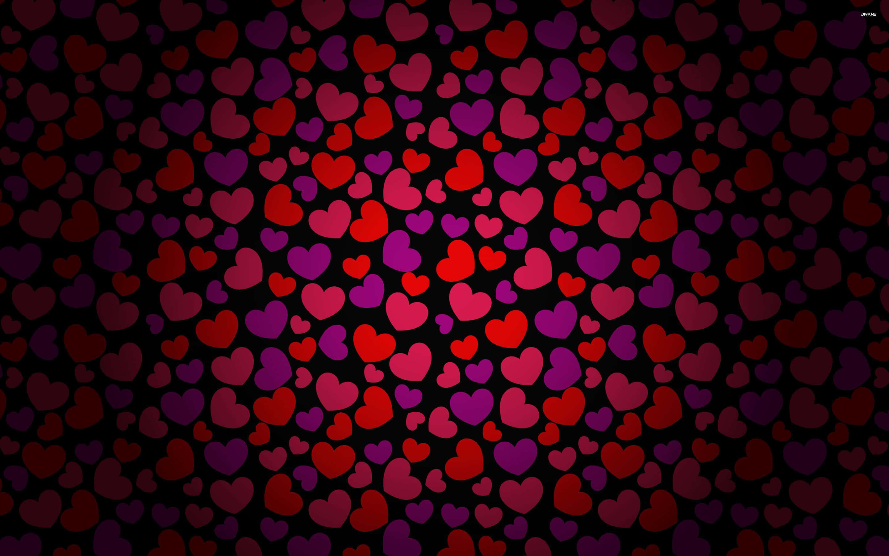 Red Heart, red, purple, 2K Desktop Wallpaper