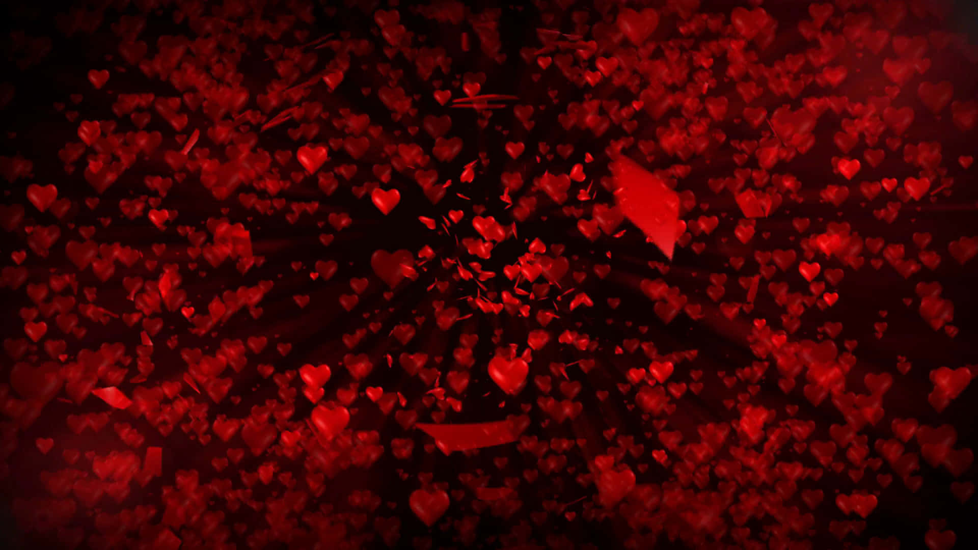 Red Heart, glowing red hearts, dark background, Full HD Desktop Wallpaper