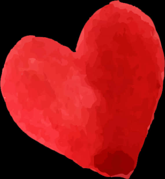 red watercolor heart, stark black background, soft textured brushstrokes, SD Phone Wallpaper