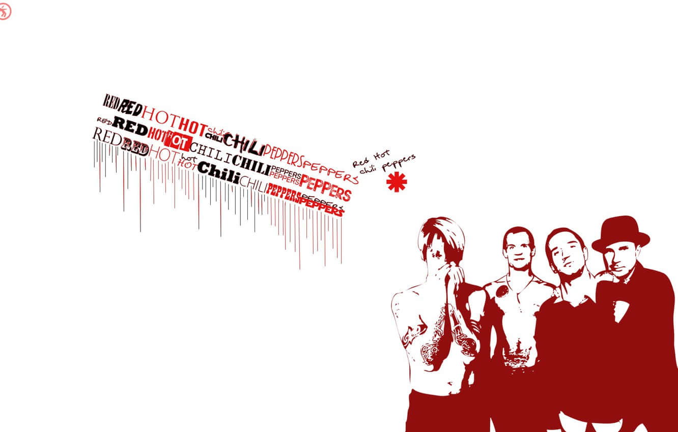 Red Hot Chili Peppers, red silhouette, dripping text logo, HD Desktop Wallpaper