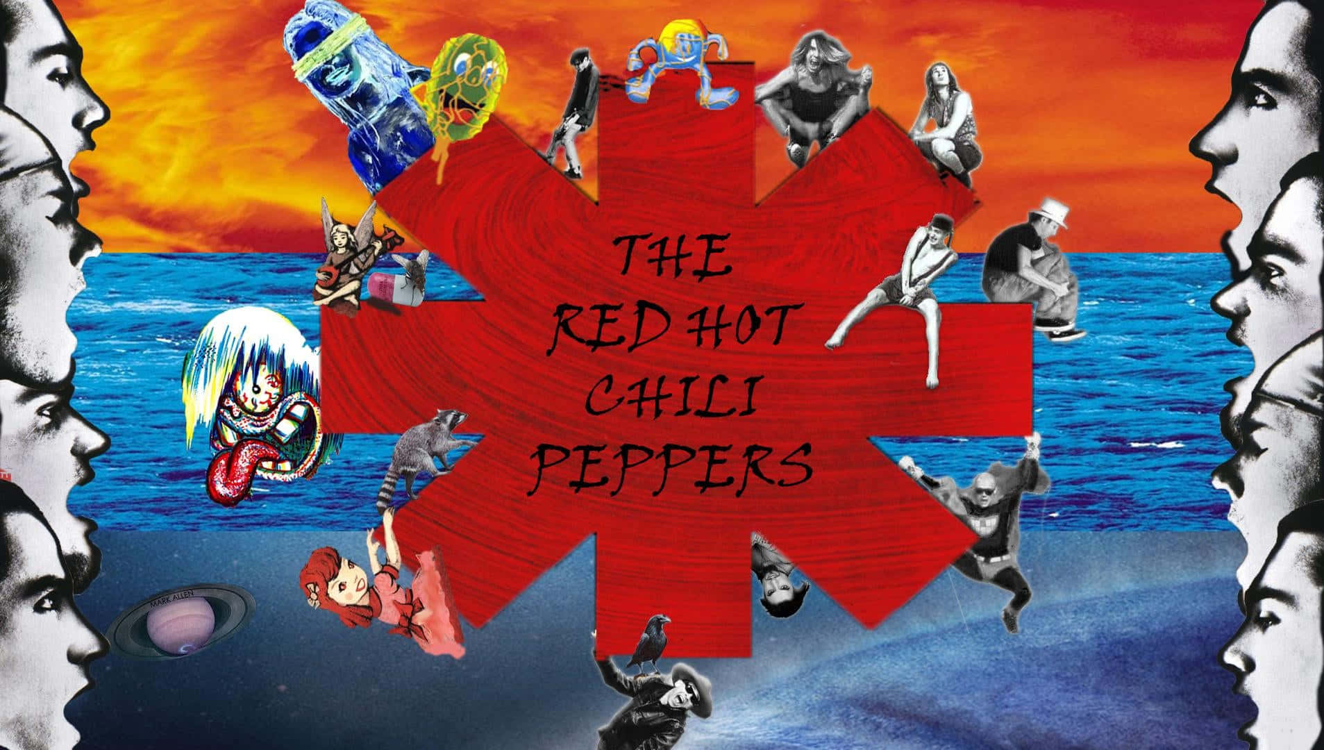 Red Hot Chili Peppers, funk rock band, red starburst, HD Desktop Wallpaper