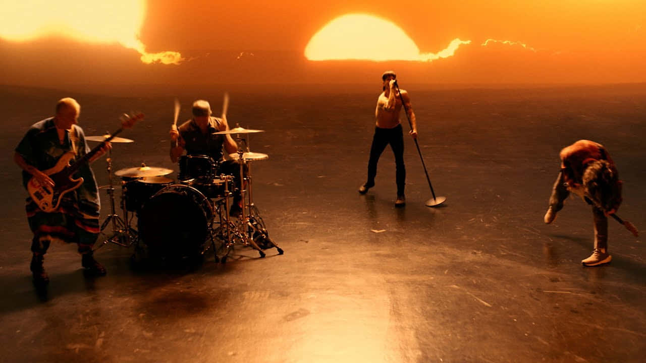 Red Hot Chili Peppers, sunset, orange sunset, HD Desktop Wallpaper