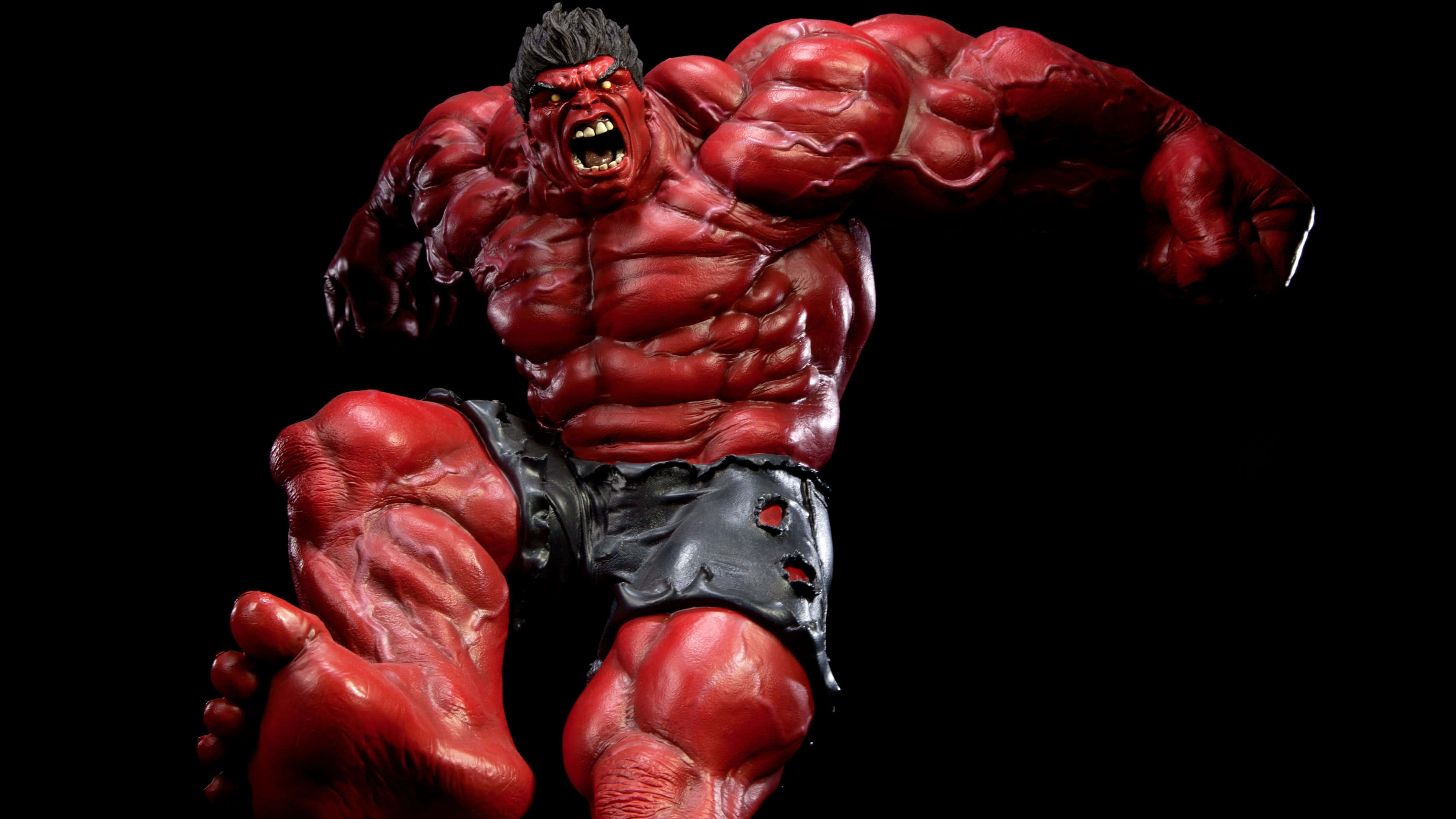 Red Hulk, roaring, bulging muscles, 2K Desktop Wallpaper