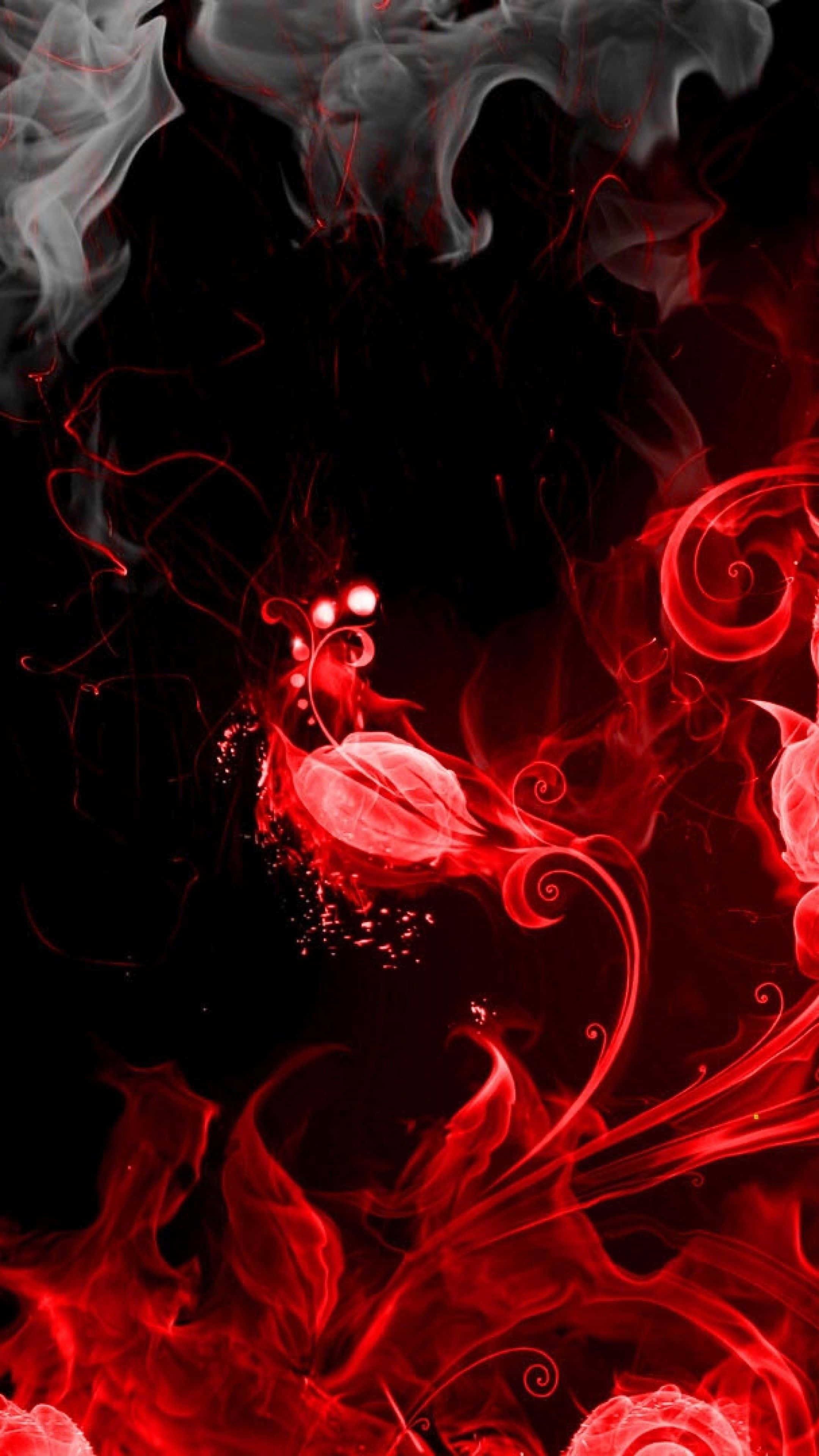 iPhone X, red, vibrant red smoke, 4K Phone Wallpaper