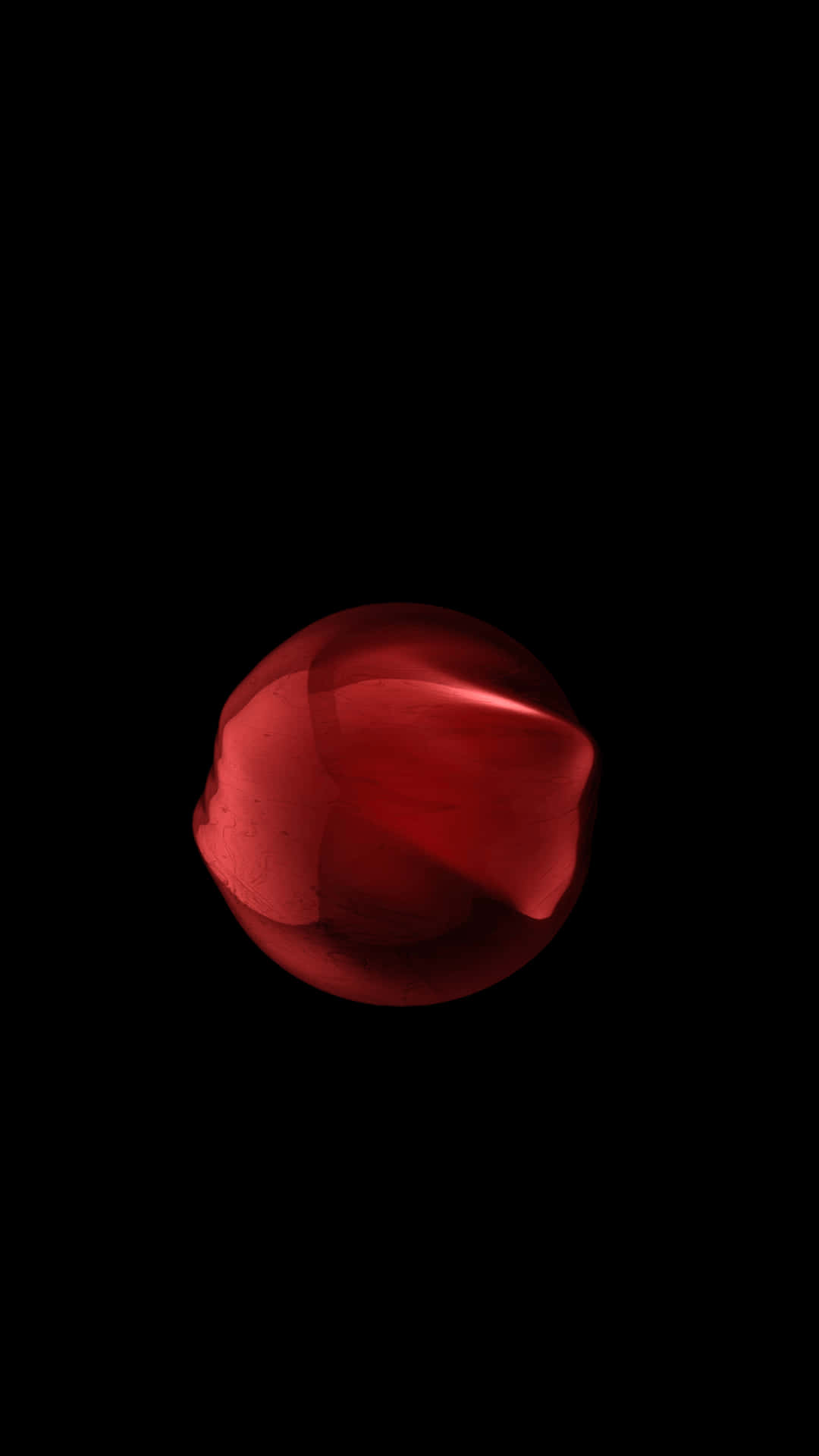 red iPhone X, glowing translucent red sphere, pure black void, Full HD Phone Wallpaper