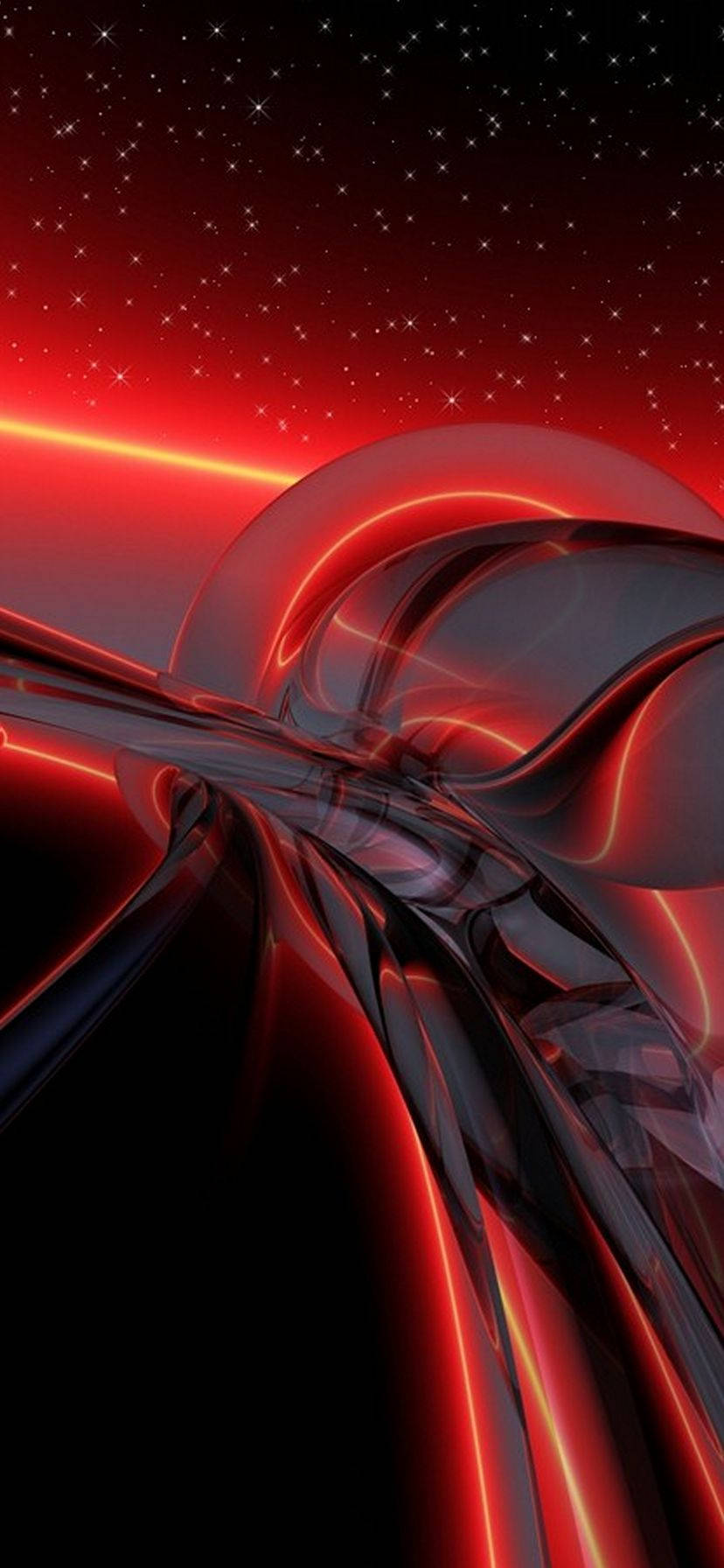 Red iPhone, glowing red, abstract sculpture, HD Phone Wallpaper
