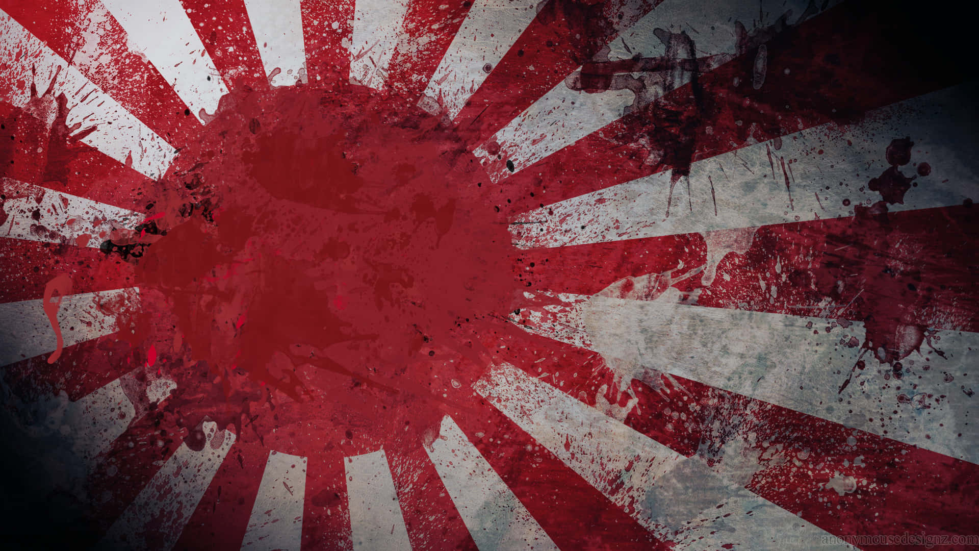 Japanese flag, red and white background, sunburst flag, Full HD Desktop Wallpaper