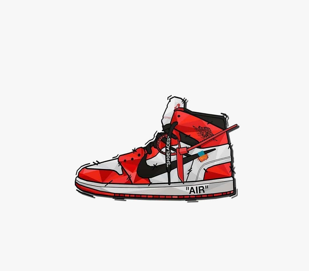 Red Jordan Shoes, high-top sneaker, red white and black, SD Desktop Wallpaper