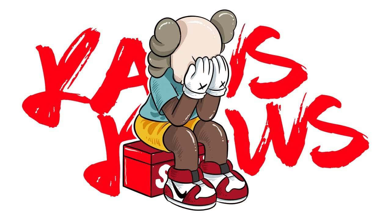 Kaws Character, sheep ears, red box, HD Desktop Wallpaper
