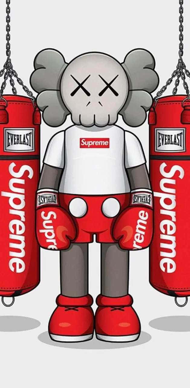 Red Kaws, KAWS, Supreme boxing gear, HD Phone Wallpaper