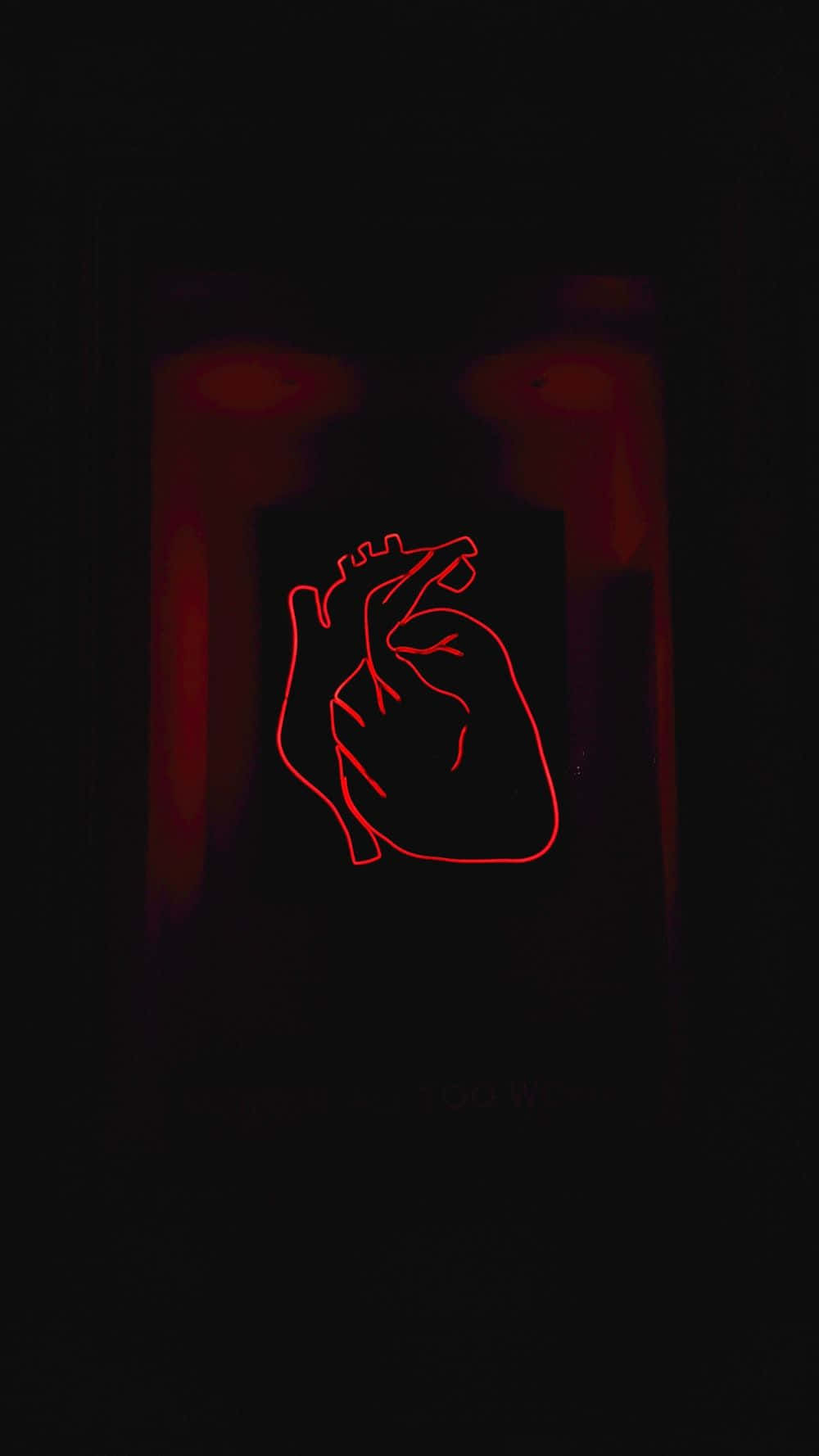 red LED, glowing red neon outline, human heart, HD Phone Wallpaper