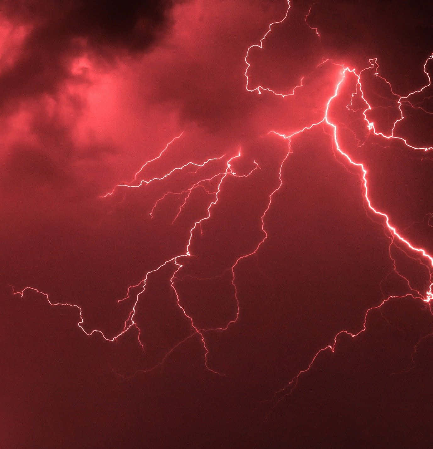 Red Lightning, stormy sky, dramatic natural display, HD Phone Wallpaper
