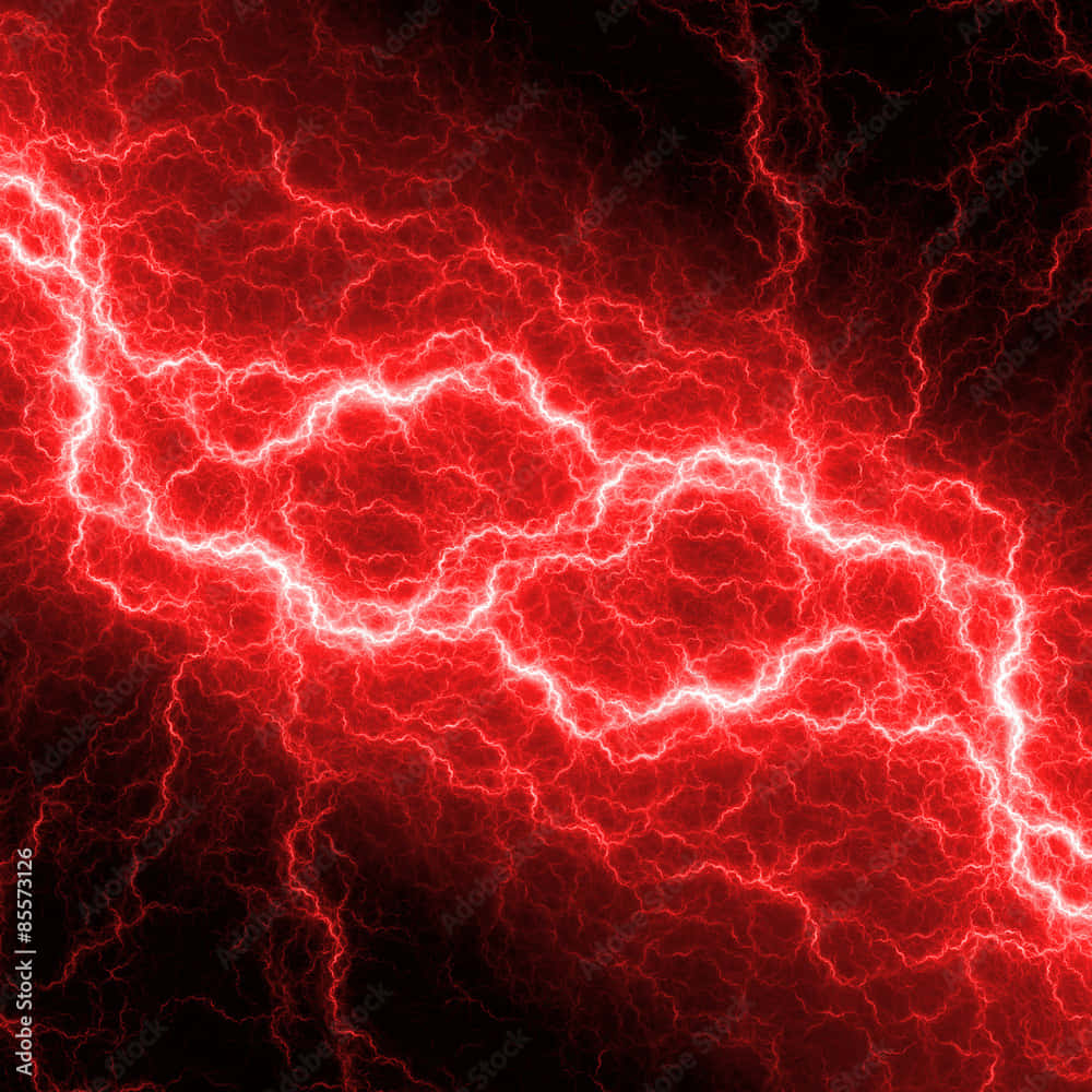 Red Lightning, red lightning bolts, pitch black sky, SD Desktop Wallpaper
