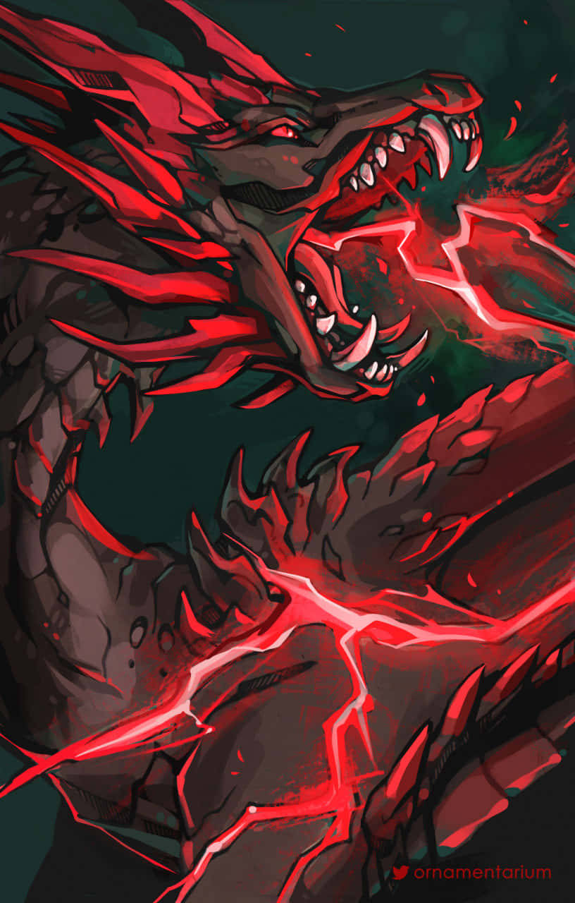 Red Lightning, dragon, glowing eyes, HD Phone Wallpaper