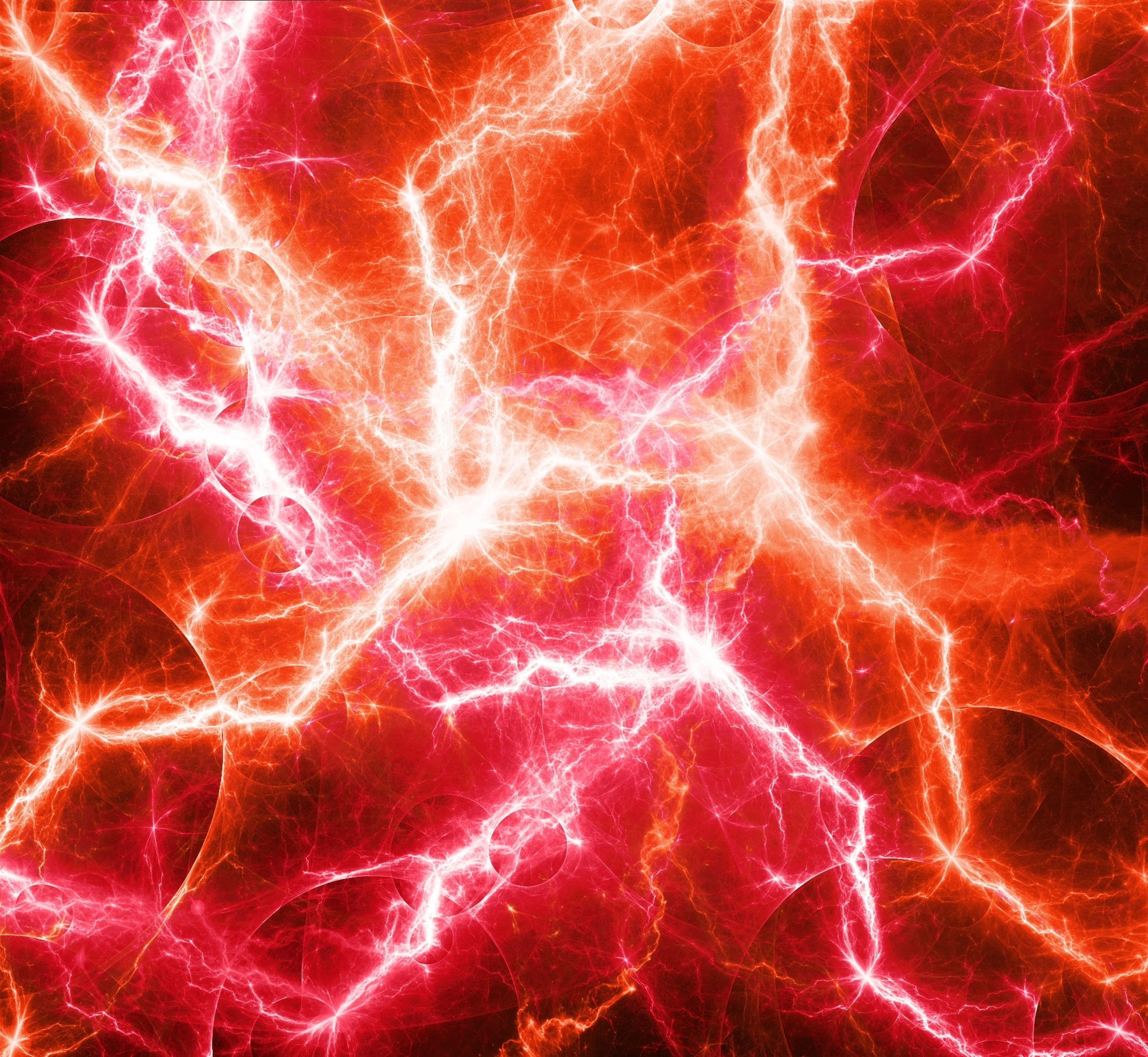 Red Lightning, red and white, fractal lightning bolts, 4K Desktop Wallpaper