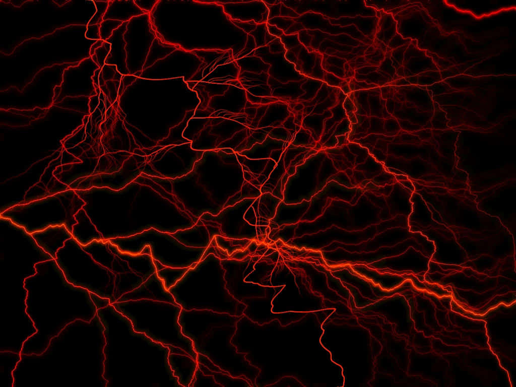 Red Lightning, vibrant red electric arcs, pitch black void, SD Desktop Wallpaper