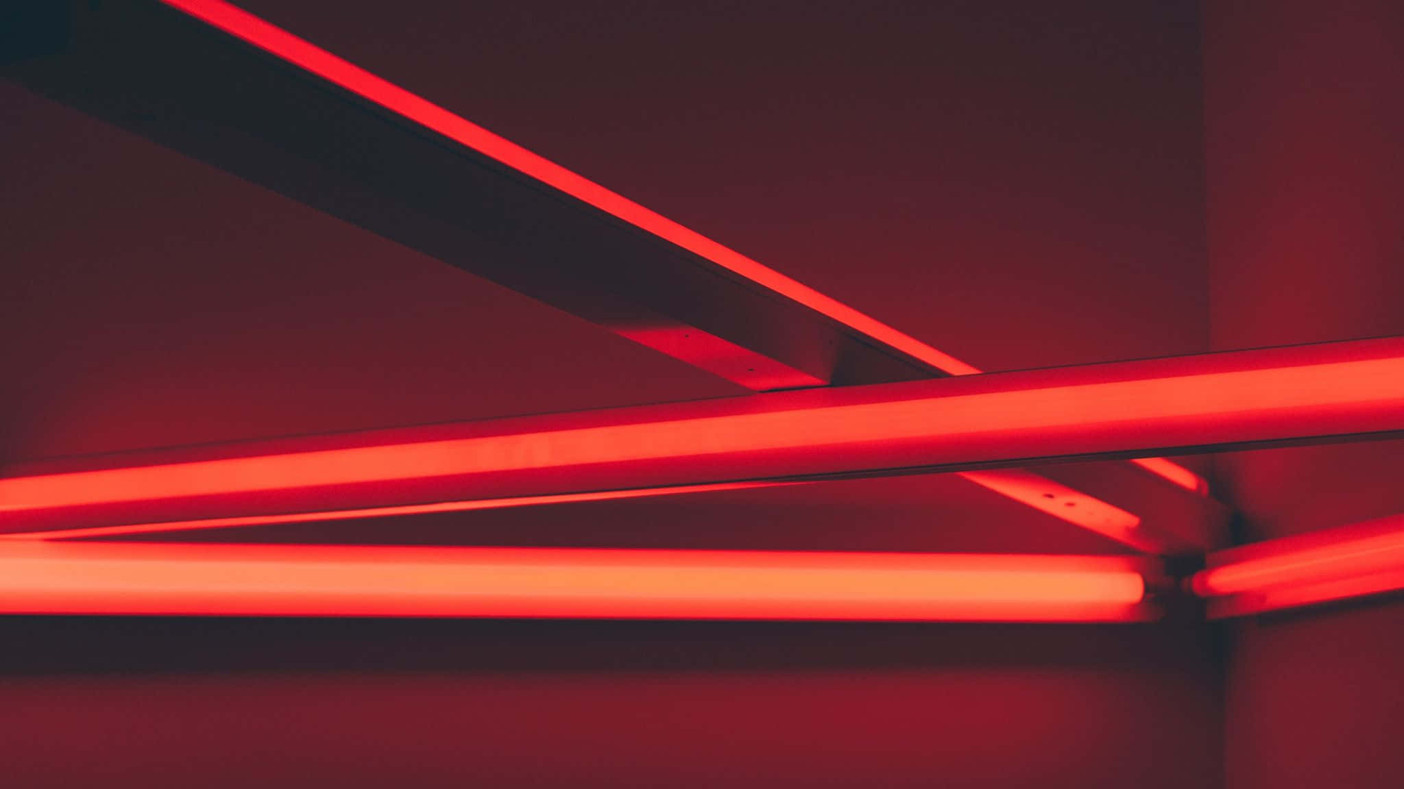 Red Line, neon tubes, vibrant red, Full HD Desktop Wallpaper