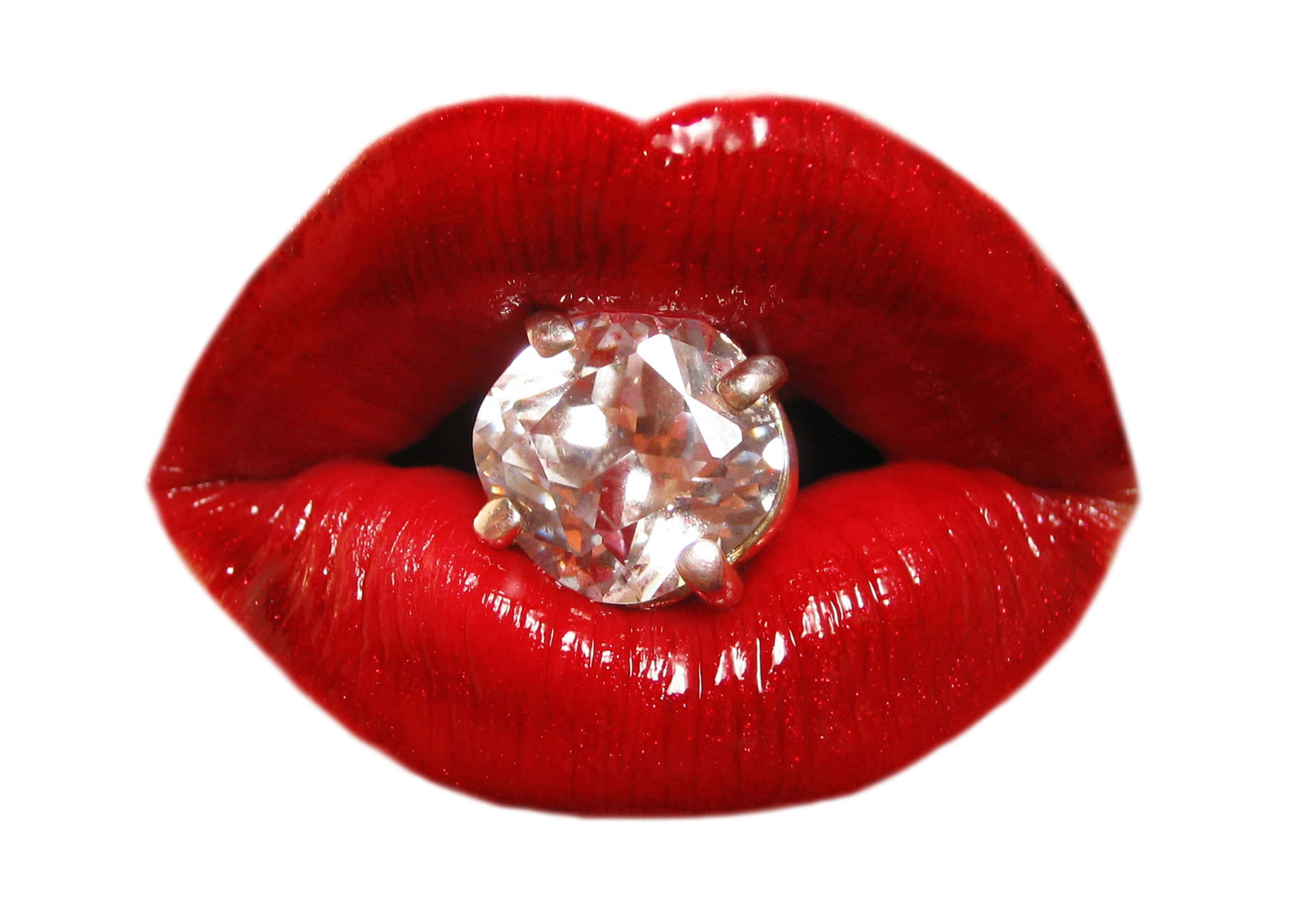 red lips, 3100 x 2214, sparkling diamond ring, 2K Desktop Wallpaper