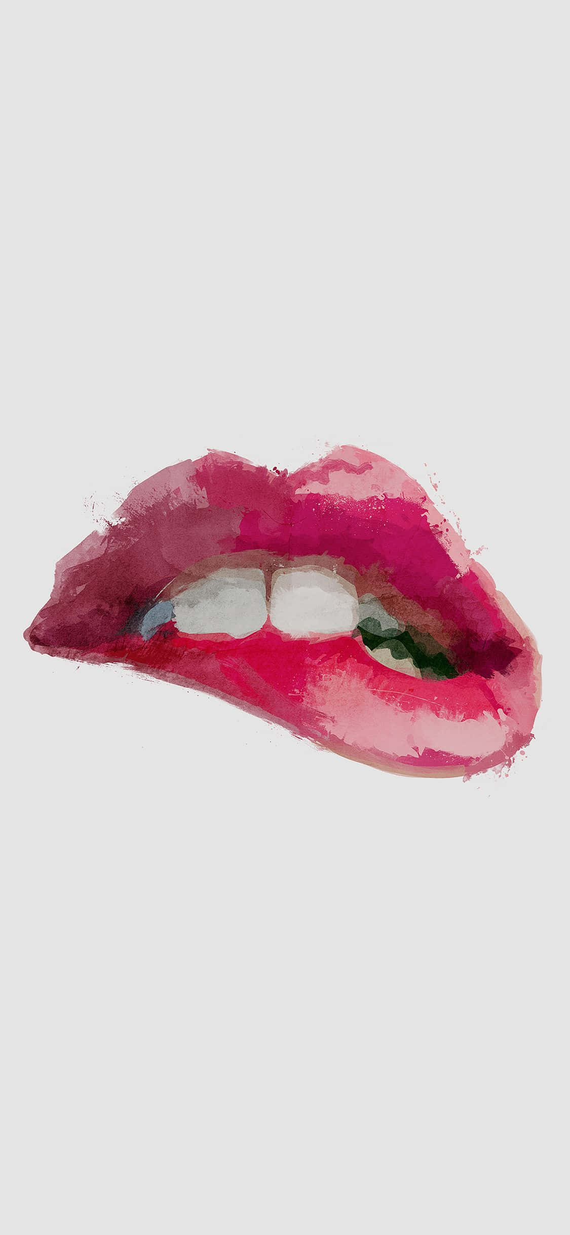 red lips, glossy pink lips, white teeth, Full HD Phone Wallpaper