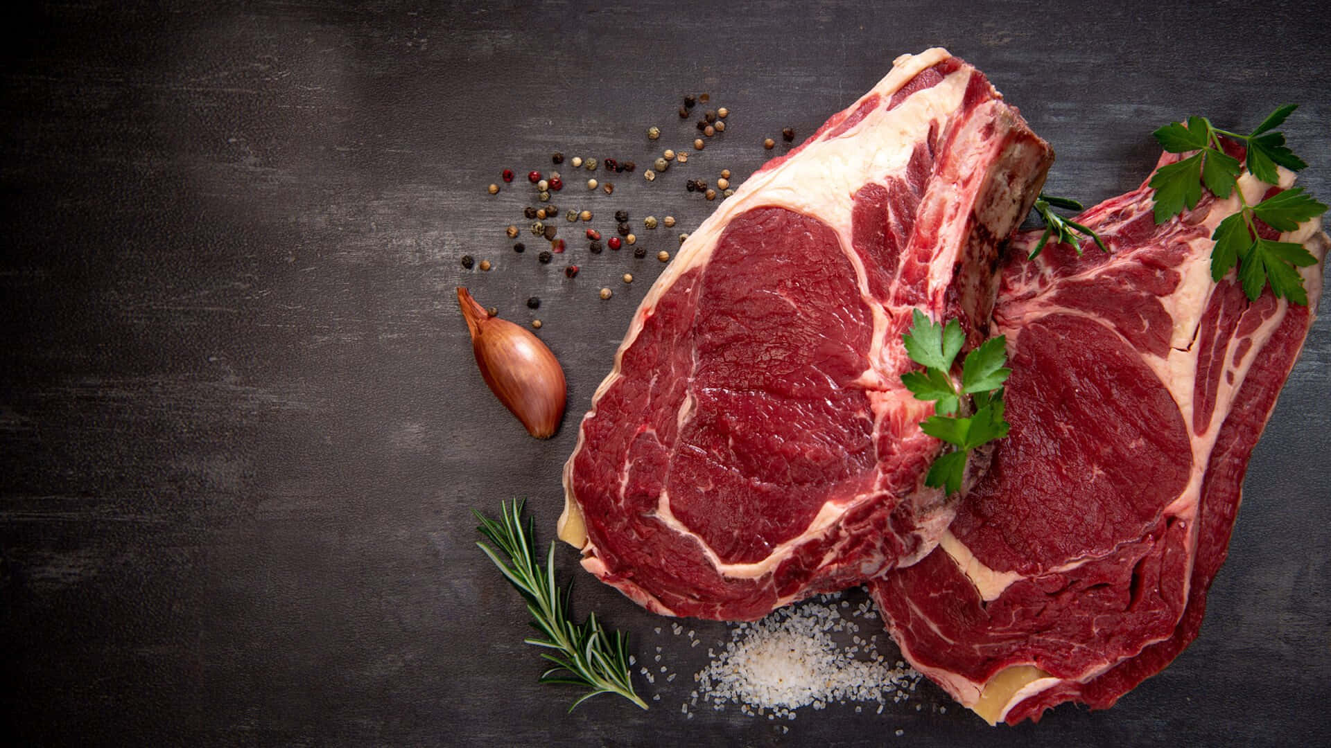 red meat, ribeye steak, rosemary, Full HD Desktop Wallpaper