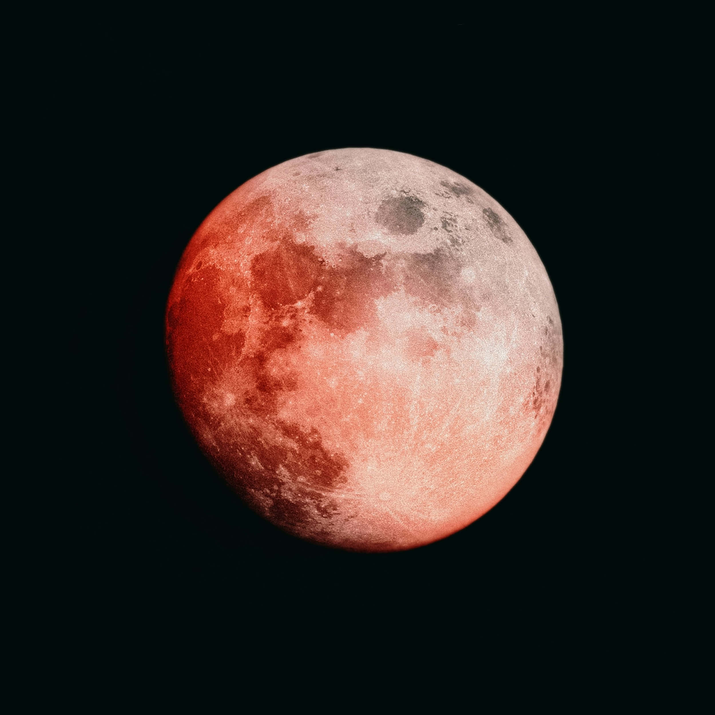 lunar eclipse, red moon, craters, Full HD Desktop Wallpaper