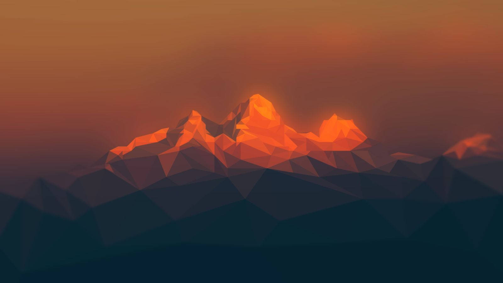 Red Mountain, cubism, vector, HD Desktop Wallpaper