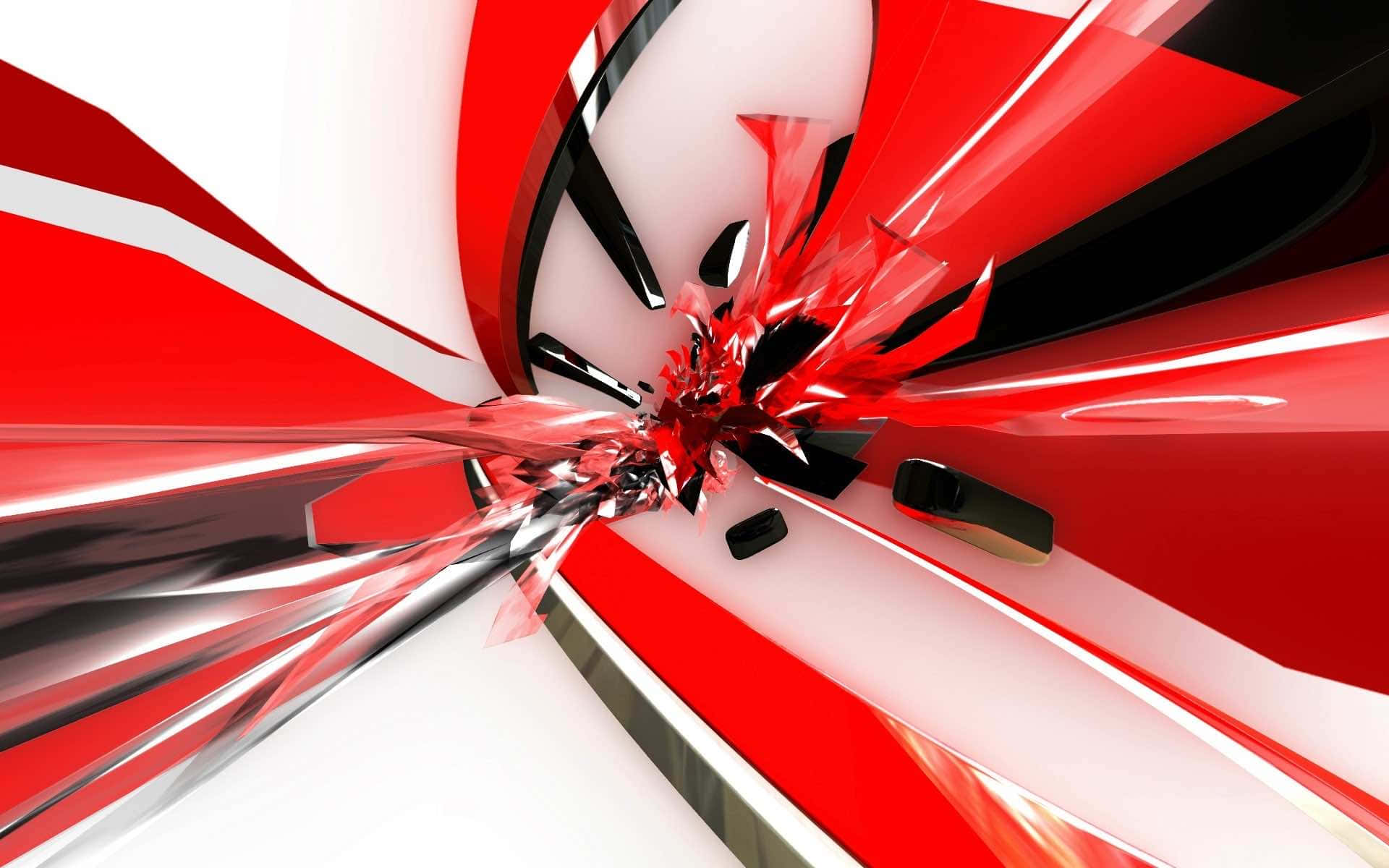 Red Pc, glossy red, black and white shards, Full HD Desktop Wallpaper