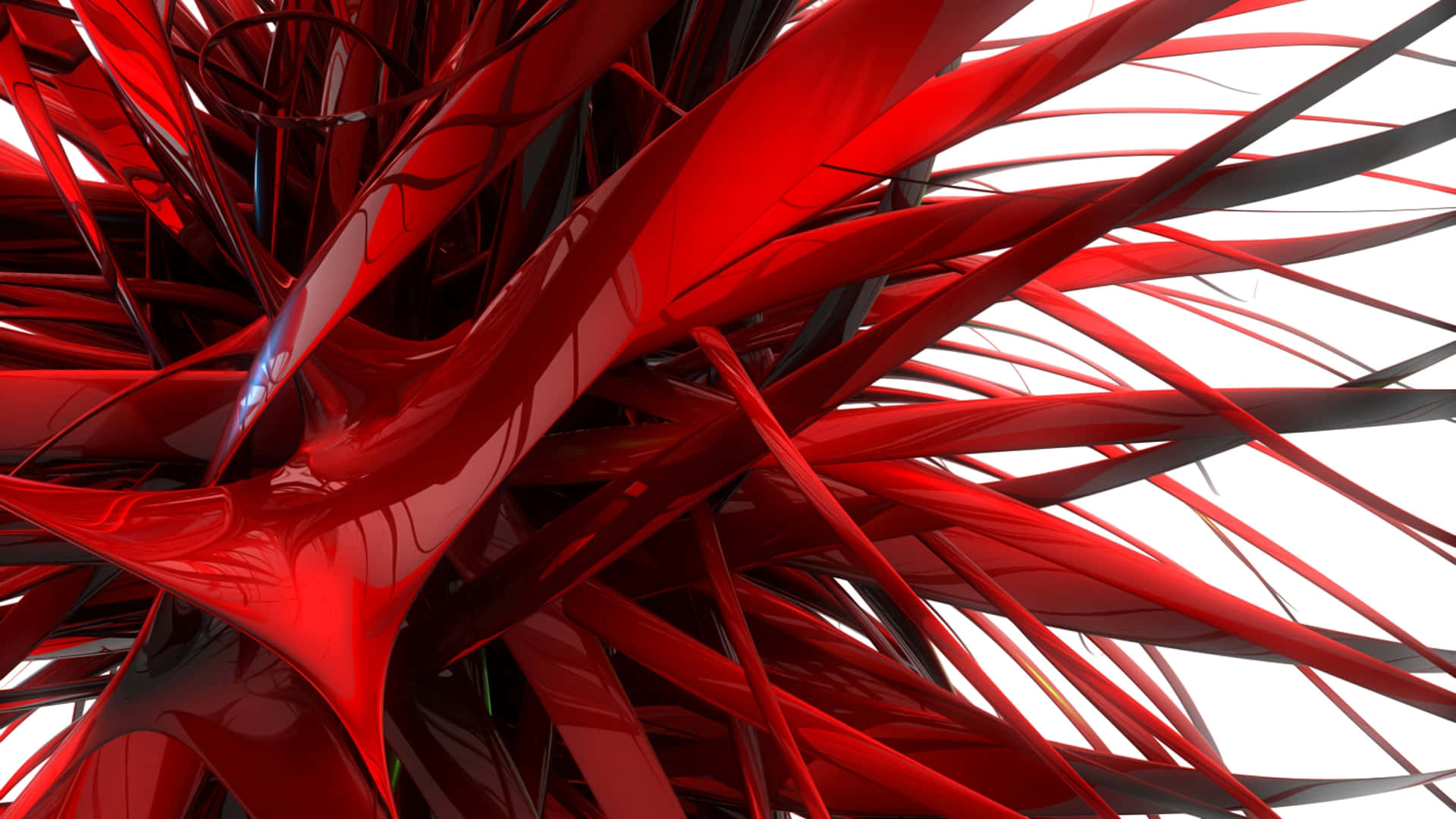 Red Pc, glossy red, abstract forms, Full HD Desktop Wallpaper