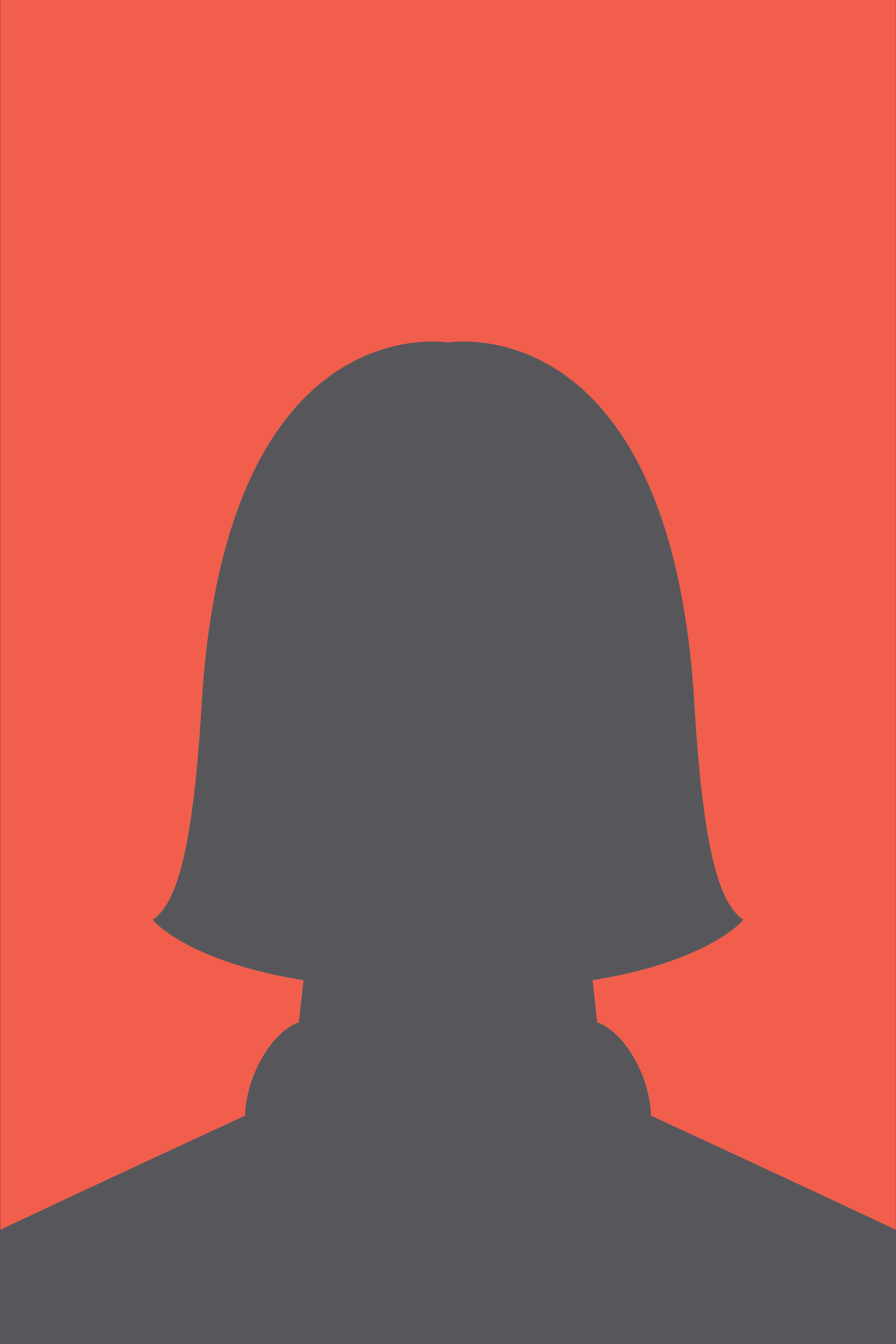 Anonymous Woman Red PFP, bob haircut, coral background, 5K Phone Wallpaper