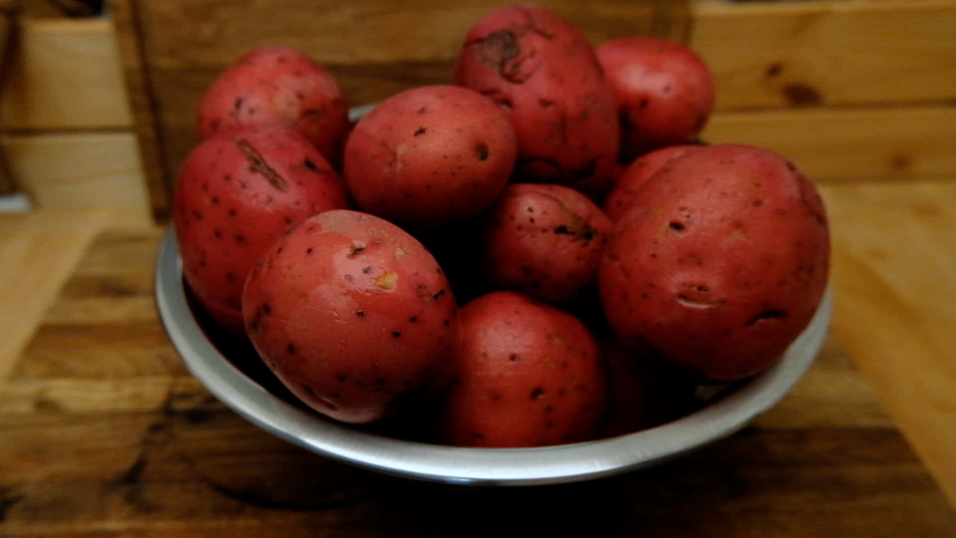 red potatoes, vibrant red potatoes, bowl, Full HD Desktop Wallpaper