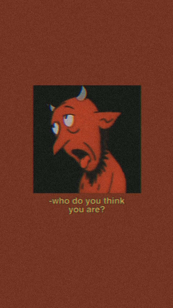 Red Retro 80s Aesthetic, cartoon devil, horns, HD Phone Wallpaper