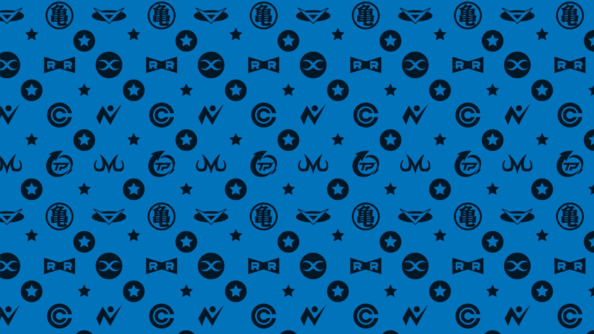 Red Ribbon Army, blue, black, Full HD Desktop Wallpaper