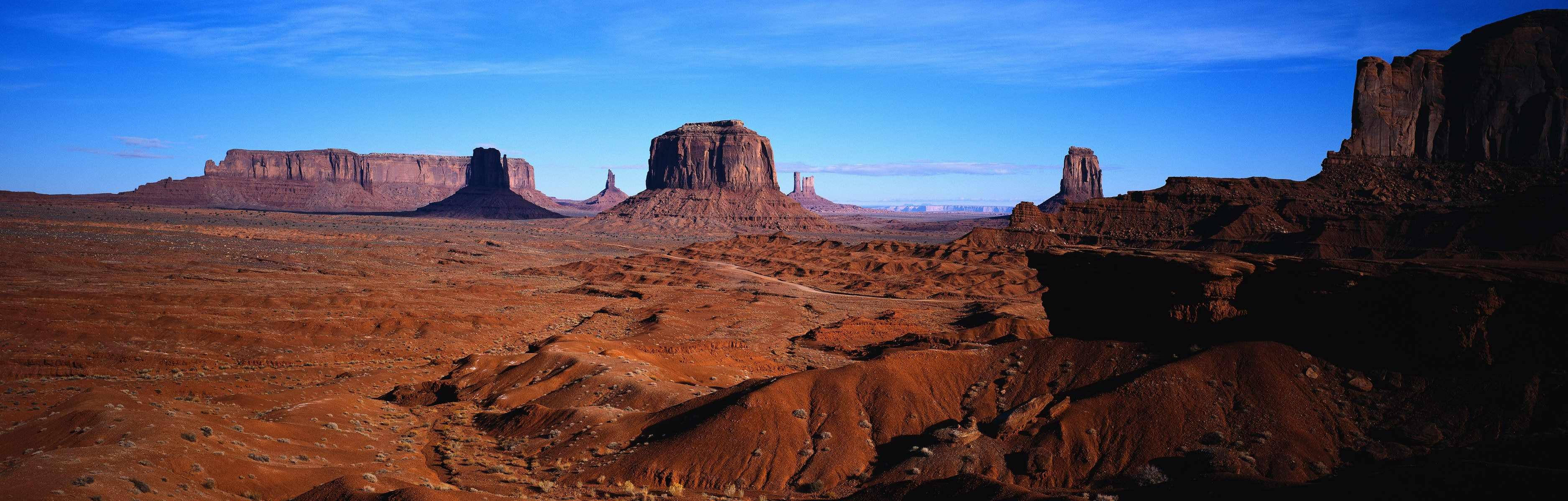 Red Rock, panoramic shot, red rock formations, 2K Desktop Wallpaper