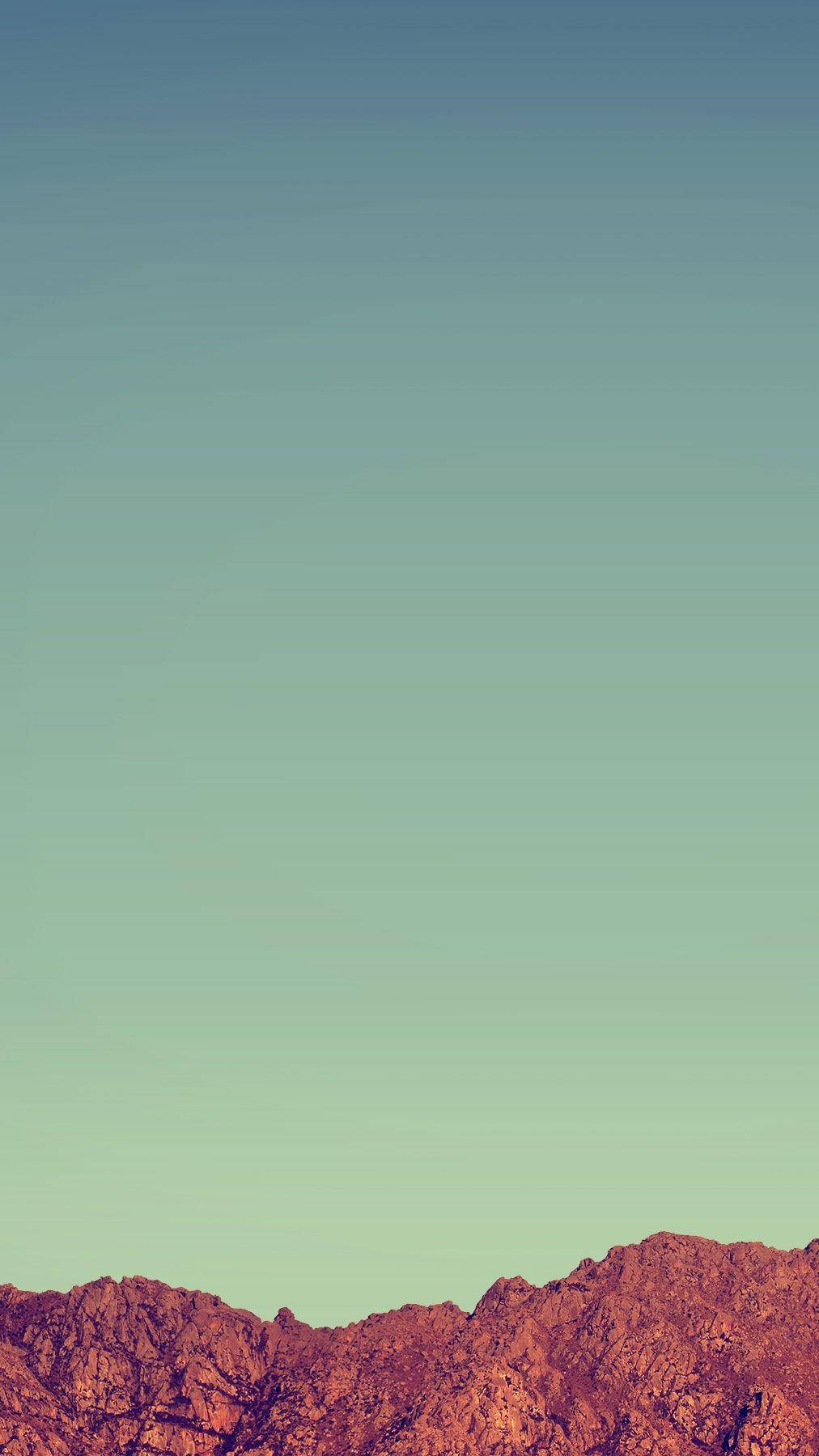 Red Rock Mountains, gradient teal sky, dusk, HD Phone Wallpaper