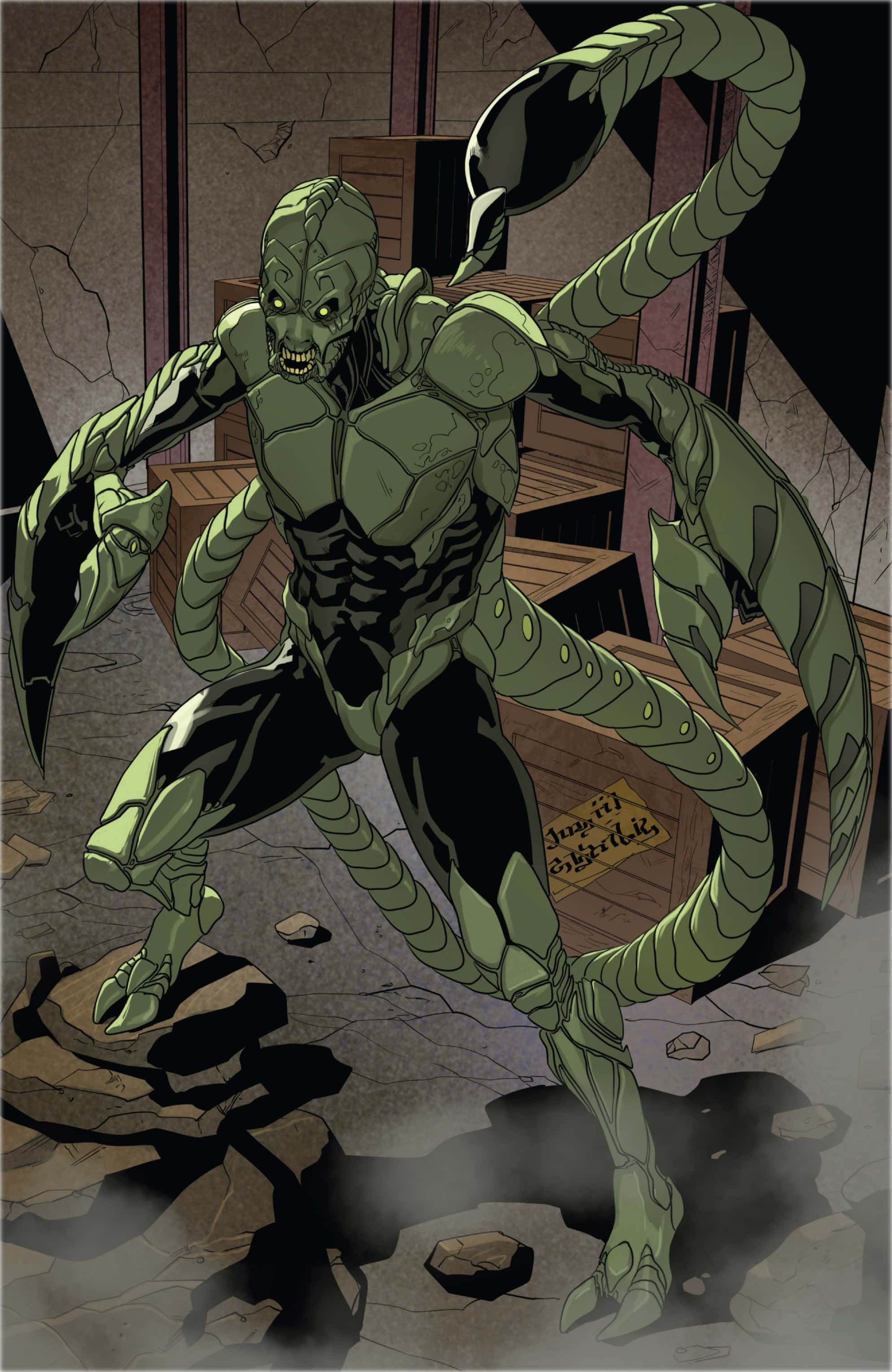 The Scorpion, 1988, green scorpion-like humanoid, 2K Phone Wallpaper
