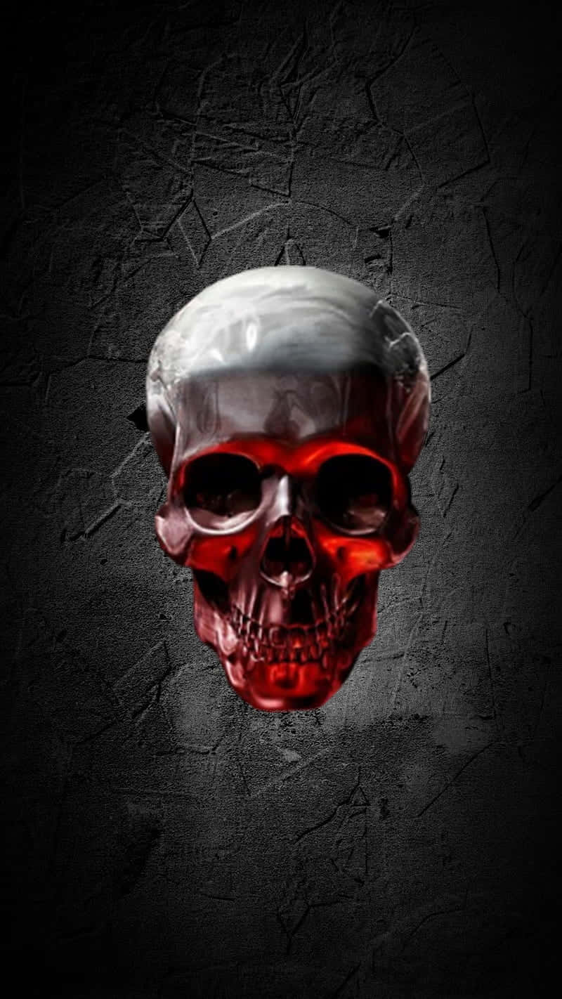 skull, red eyes, glossy skull, HD Phone Wallpaper