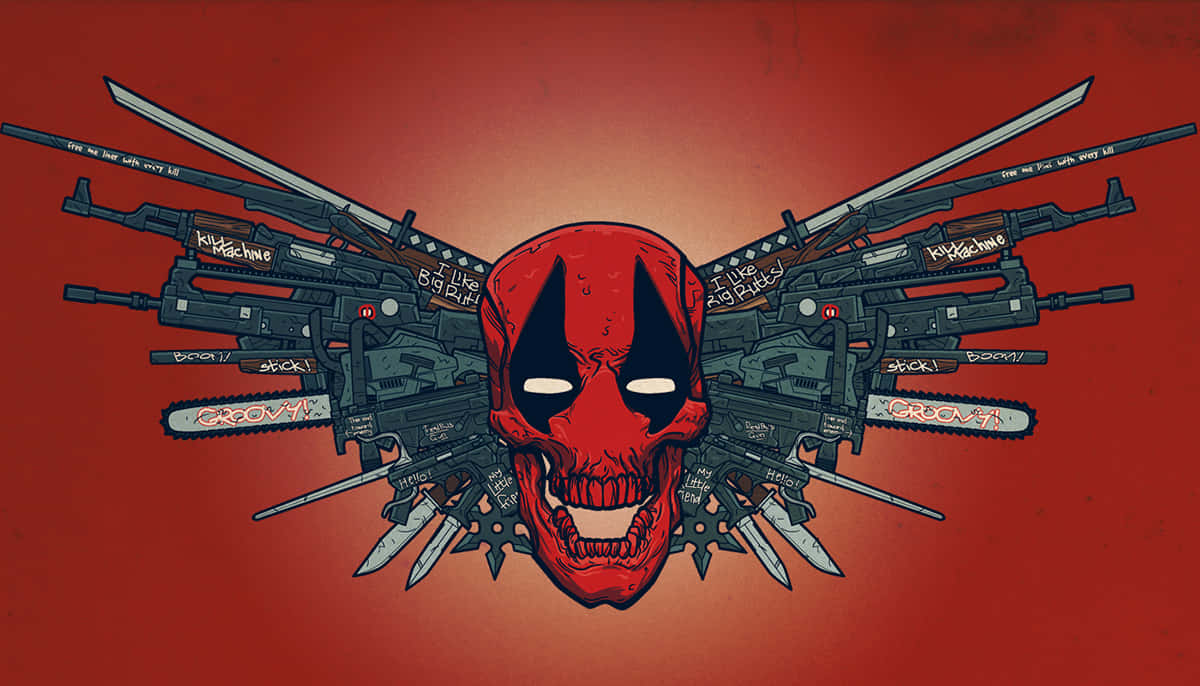 Red Skull, black eye patches, teeth, SD Desktop Wallpaper