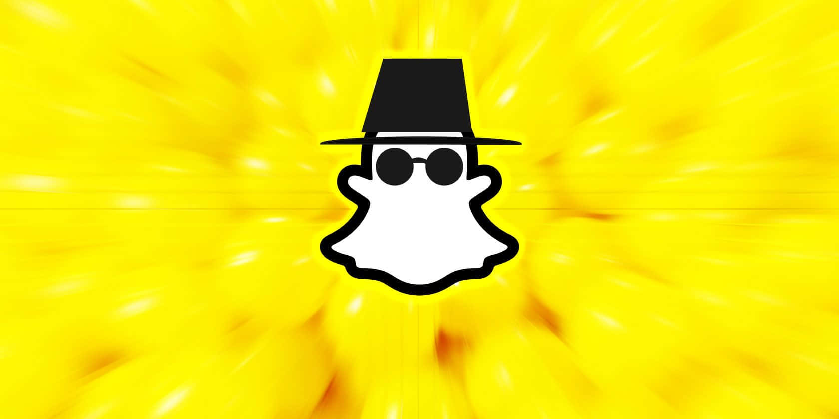 Snapchat Logo, white ghost mascot, black top hat, HD Desktop Wallpaper