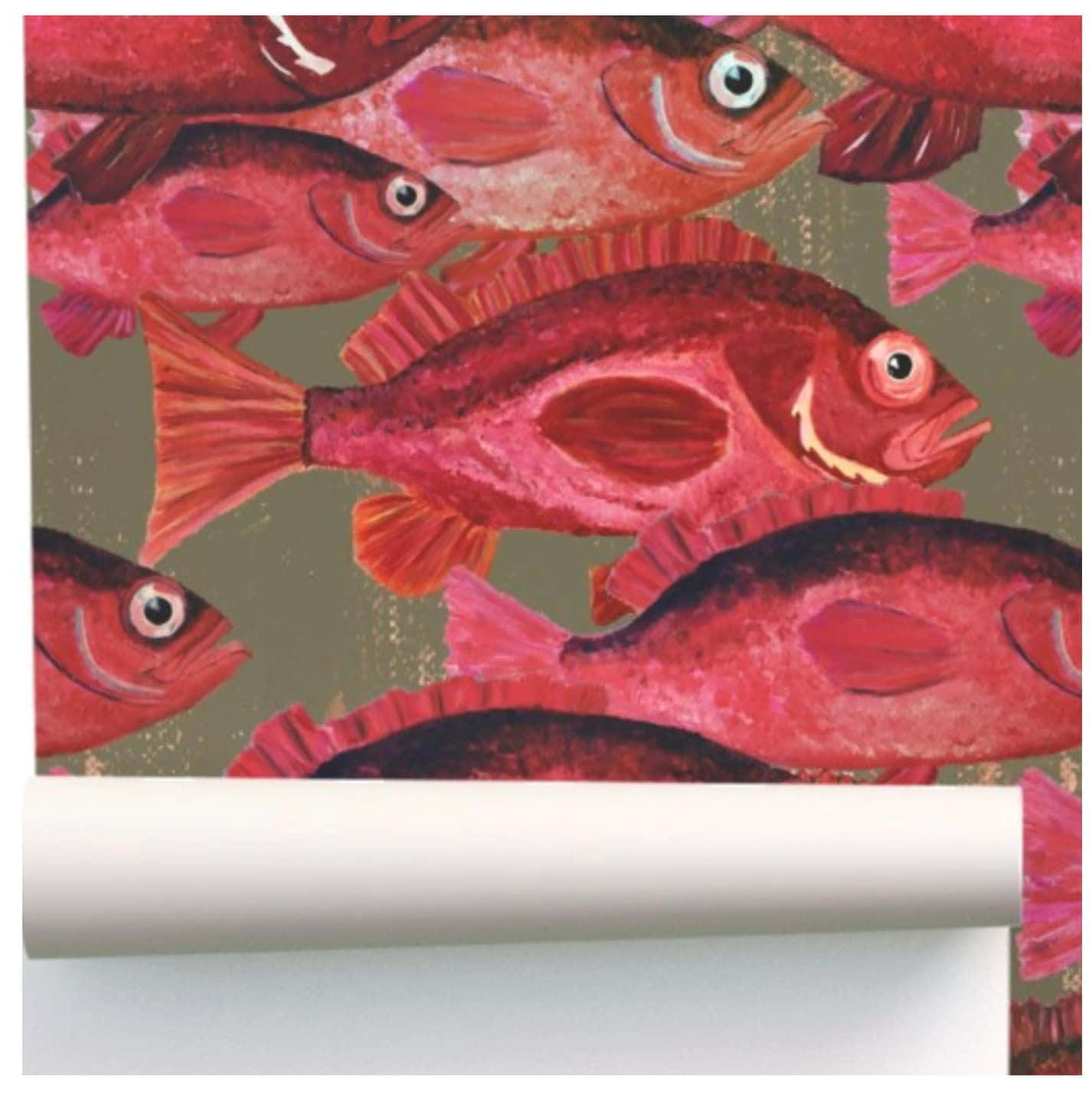 Red Snapper, vibrant red fish, dense school, HD Phone Wallpaper