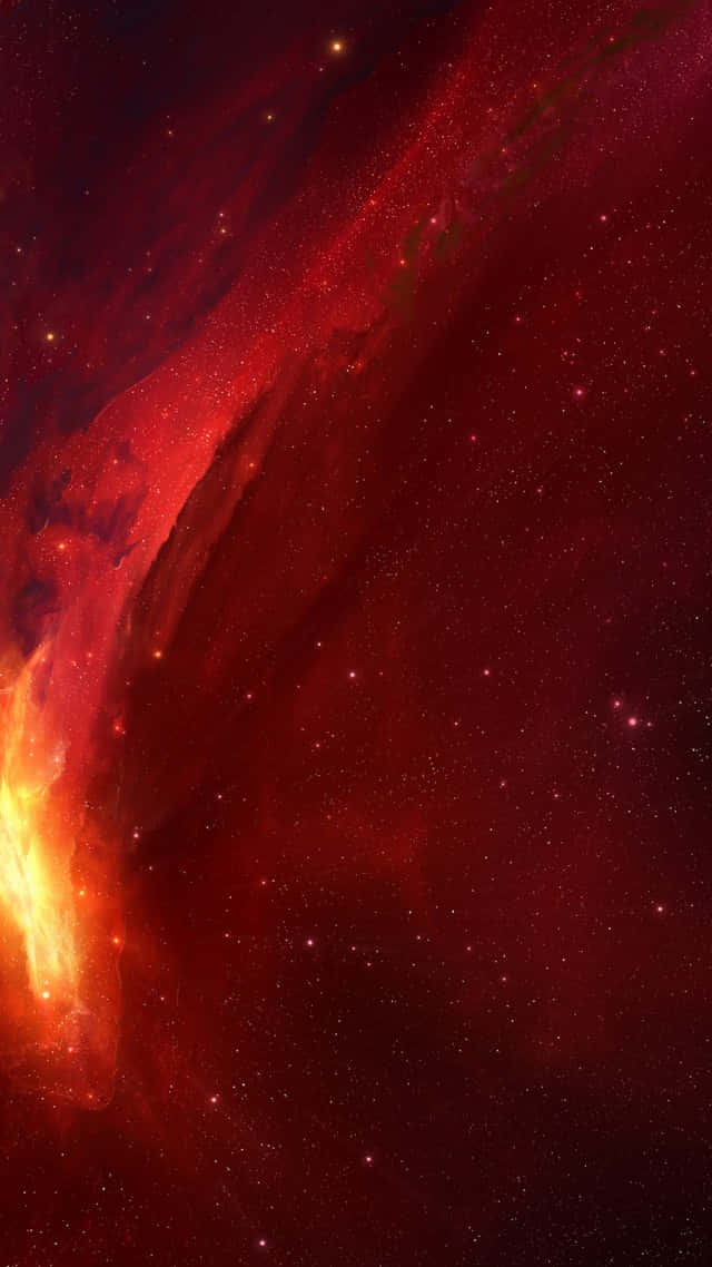 Red Space, cosmic nebula, deep reds, SD Phone Wallpaper