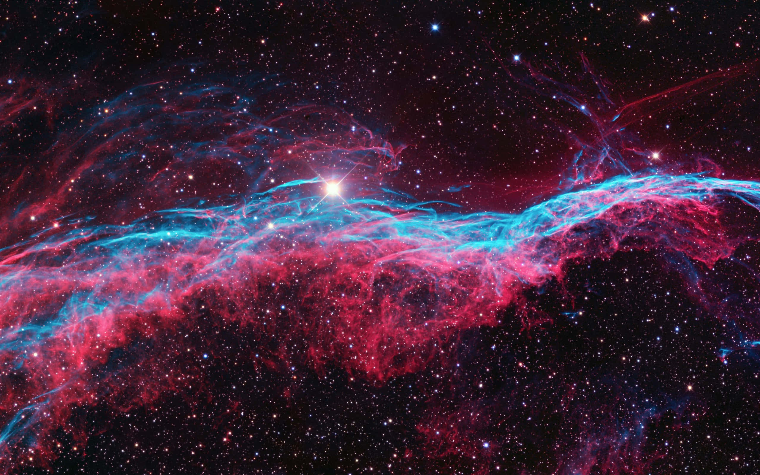 Red Space, cosmic nebula, vivid red, 2K Desktop Wallpaper
