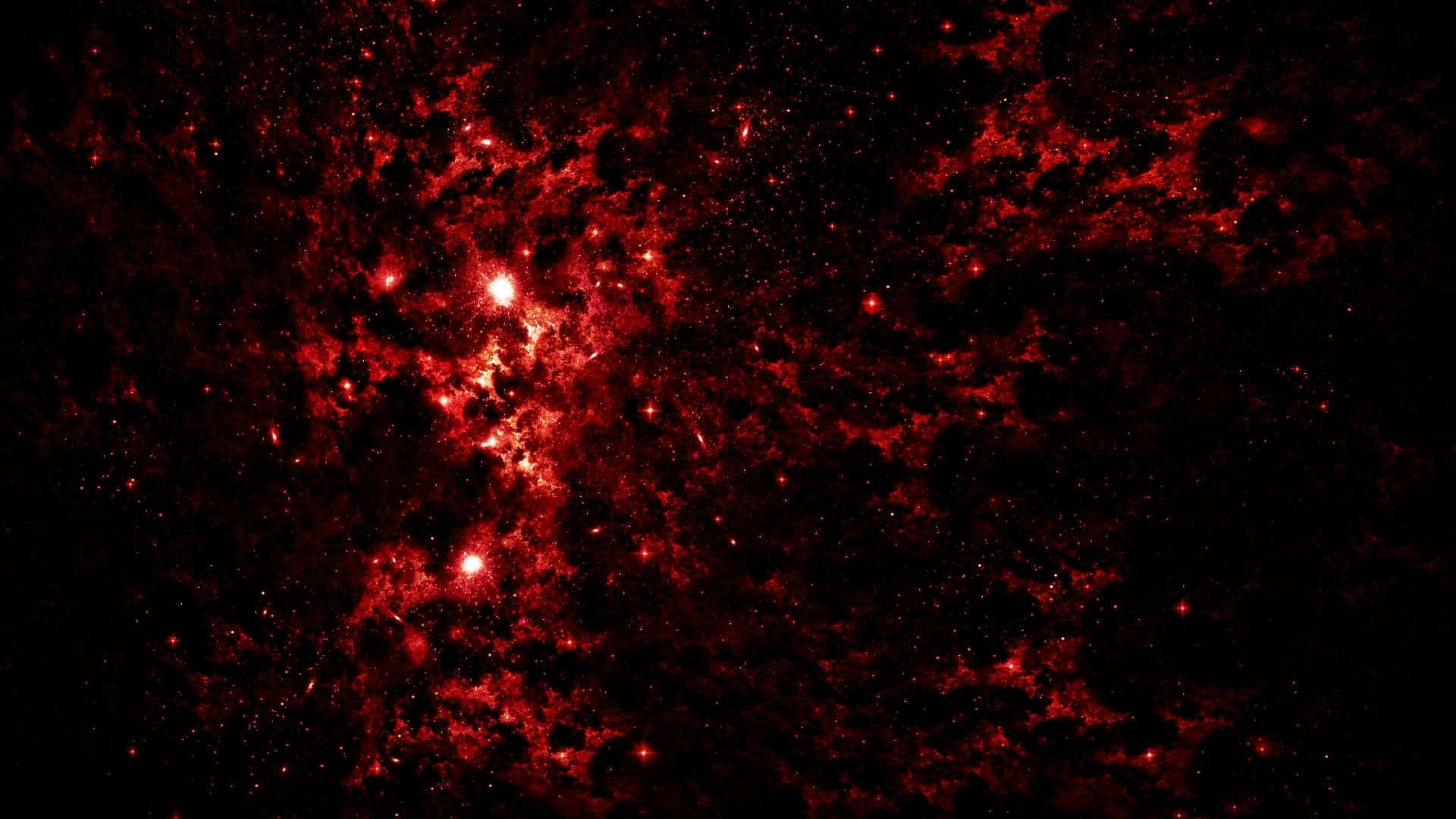 Red Space, cosmic nebula, vibrant red hues, Full HD Desktop Wallpaper