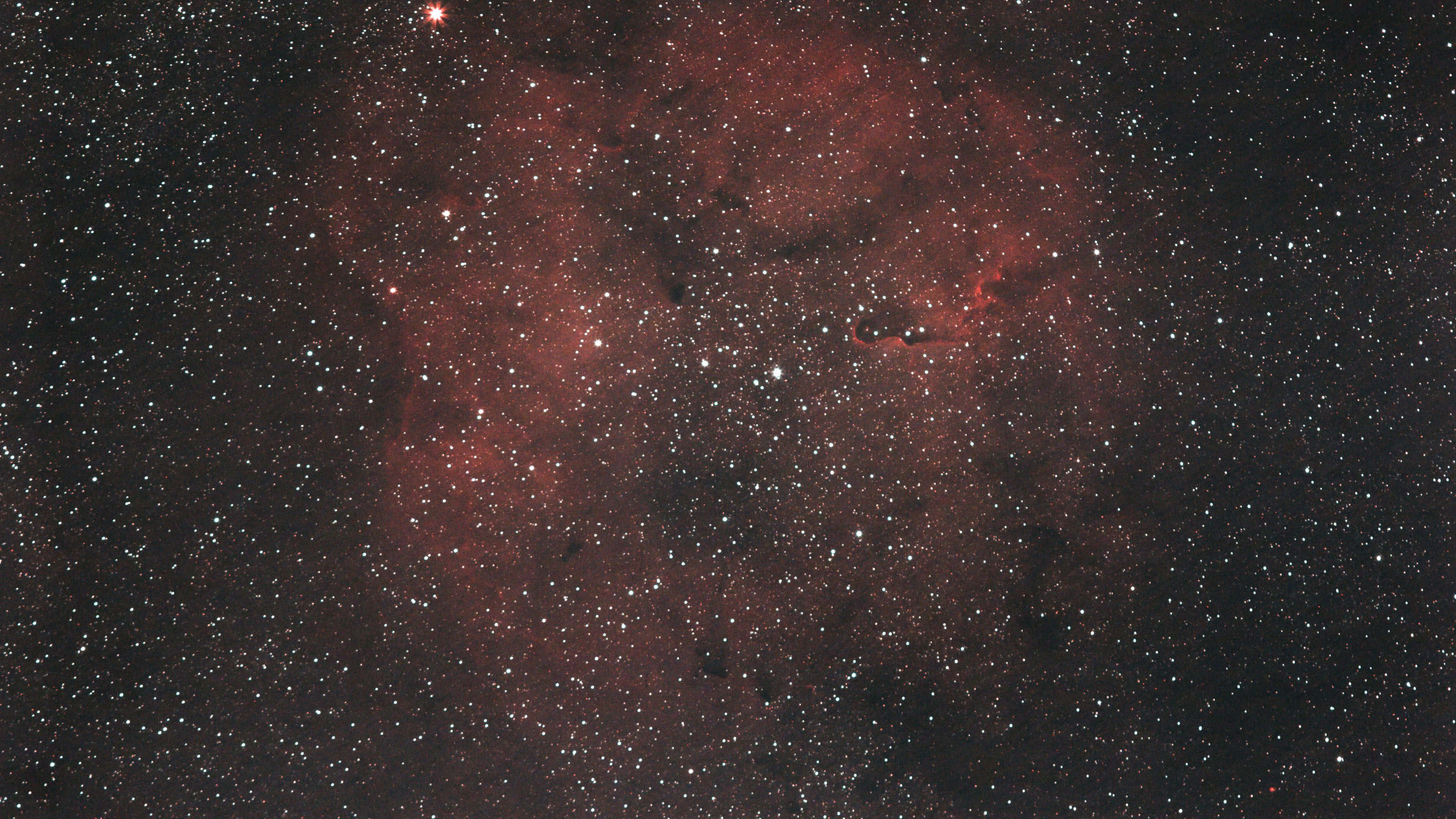 Red Space, translucent smoke, glowing red nebulae, 4K Desktop Wallpaper