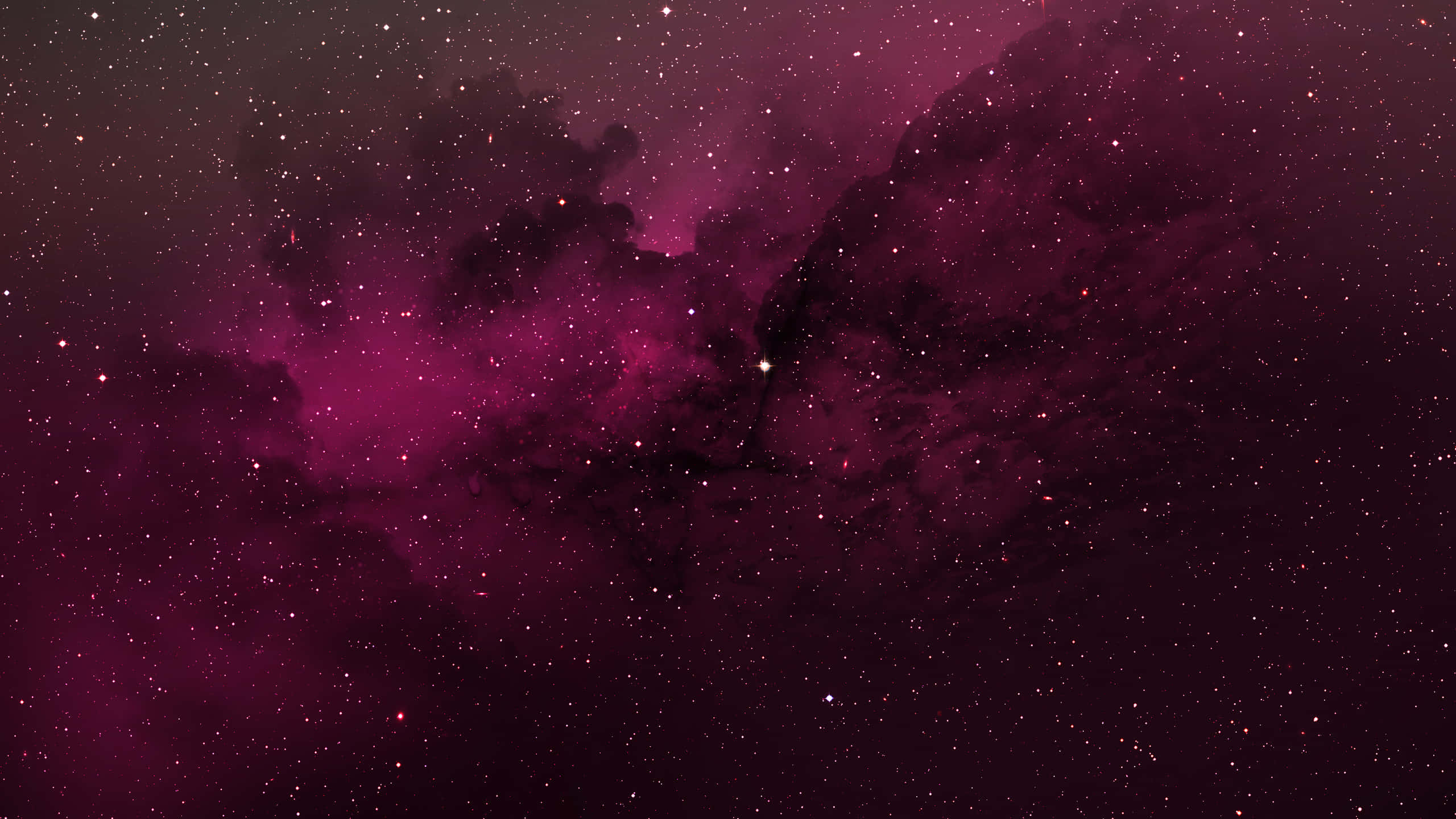 Red Space, maroon stars, cosmic nebula, 2K Desktop Wallpaper