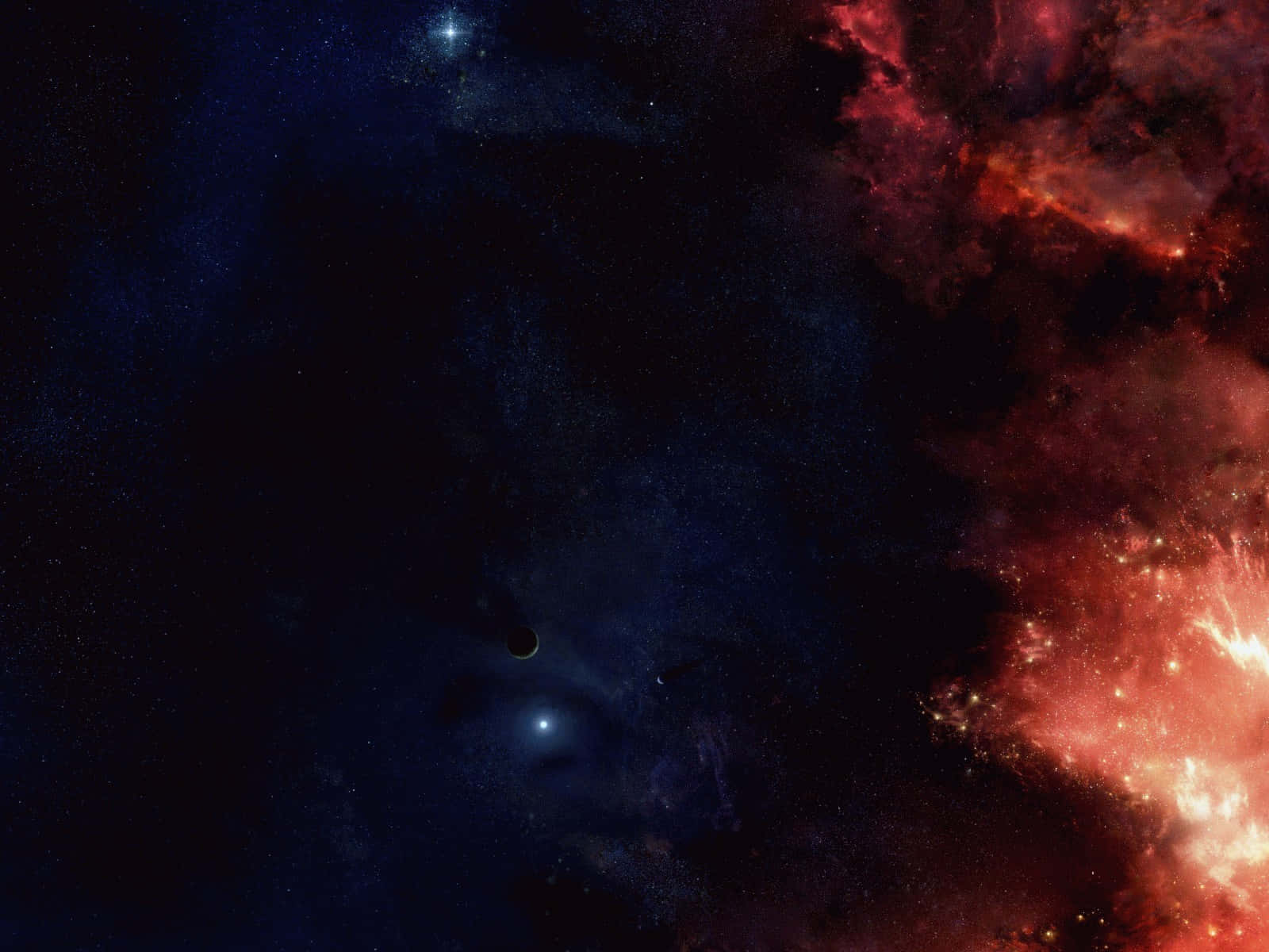 Red Space, cosmic vista, dark planet, HD Desktop Wallpaper