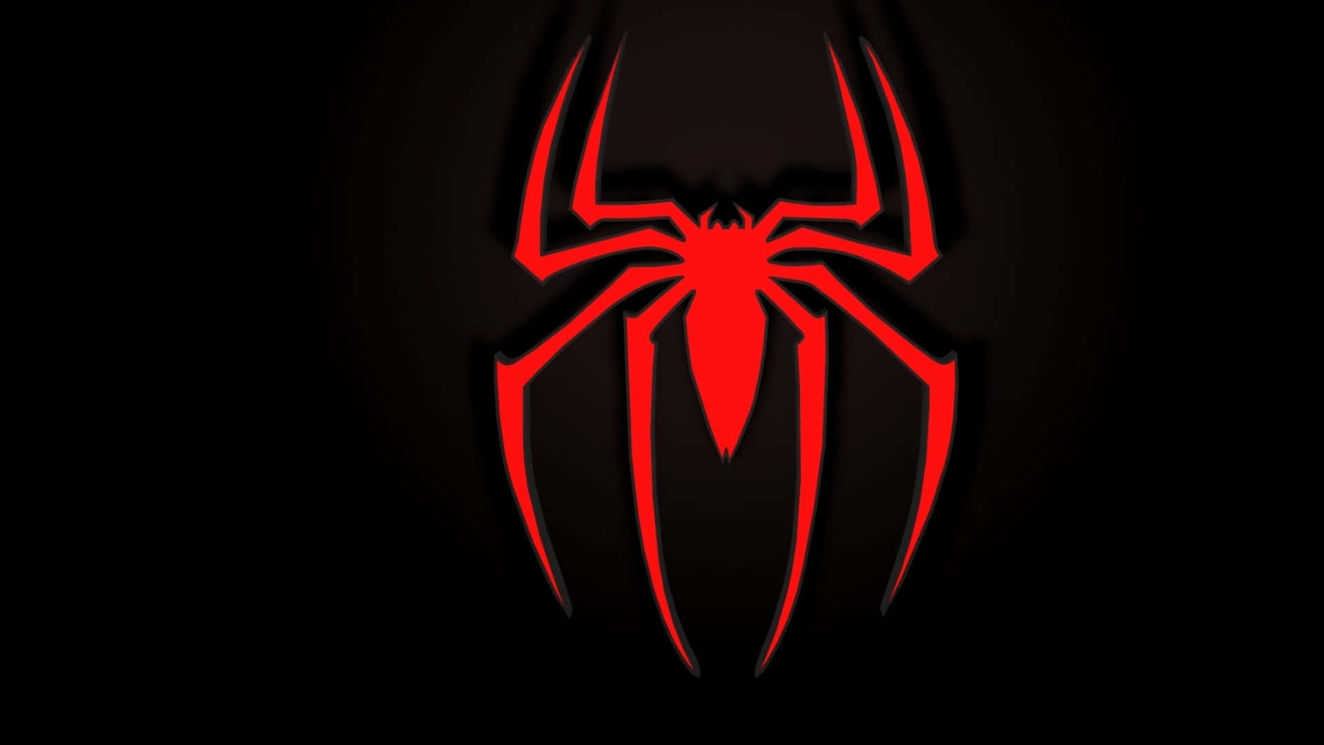 Red Spider, glowing red spider emblem, deep black background, Full HD Desktop Wallpaper