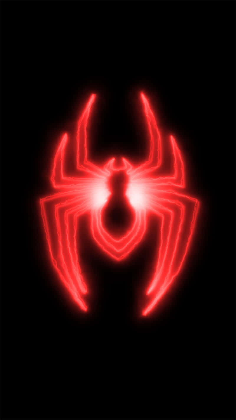 Red Spider, glowing red spider emblem, bright light, HD Phone Wallpaper
