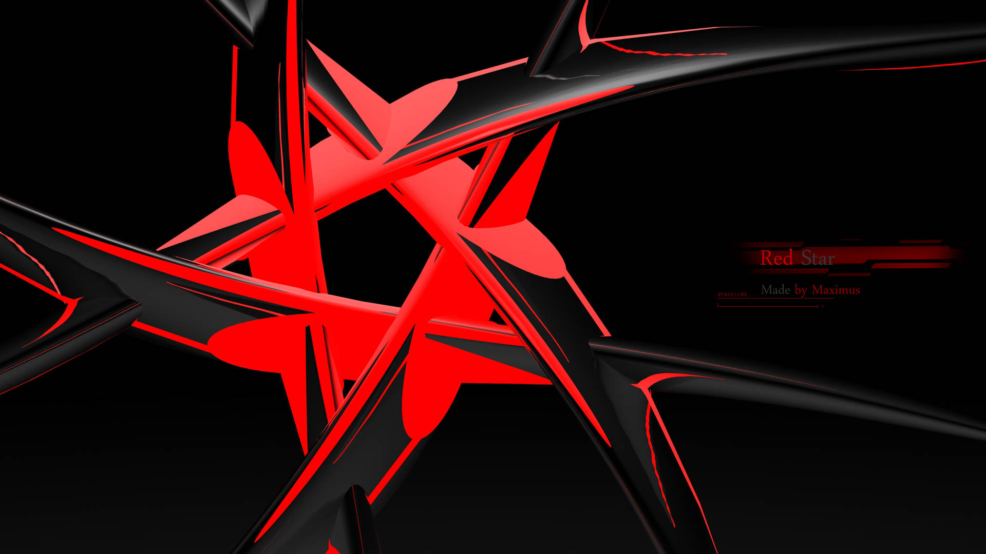 abstract red star, red starburst, sharp geometric shards, Full HD Desktop Wallpaper